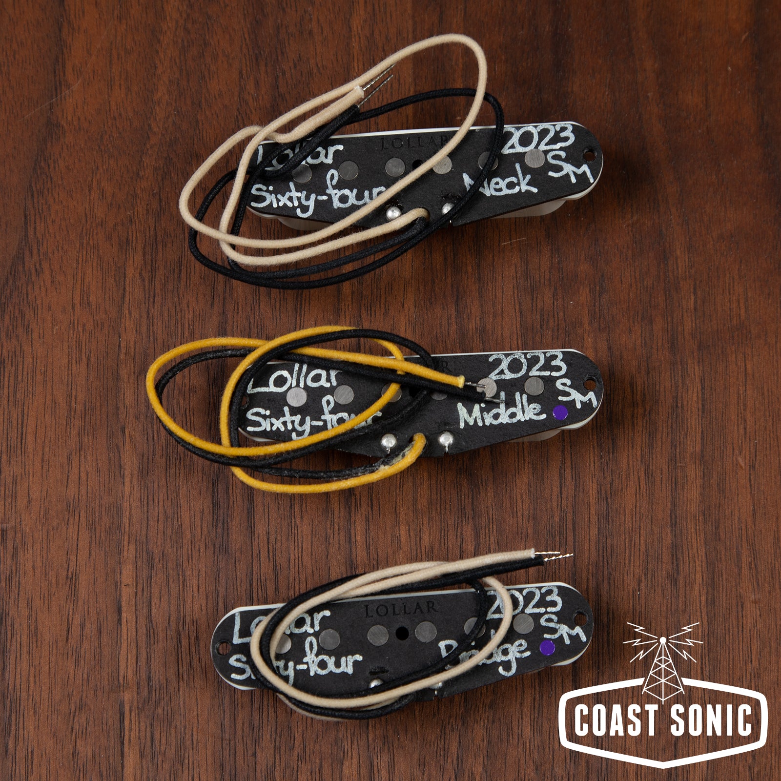 Lollar Sixty-Four Stratocaster Pickup Set - Parchment - Flat Pole