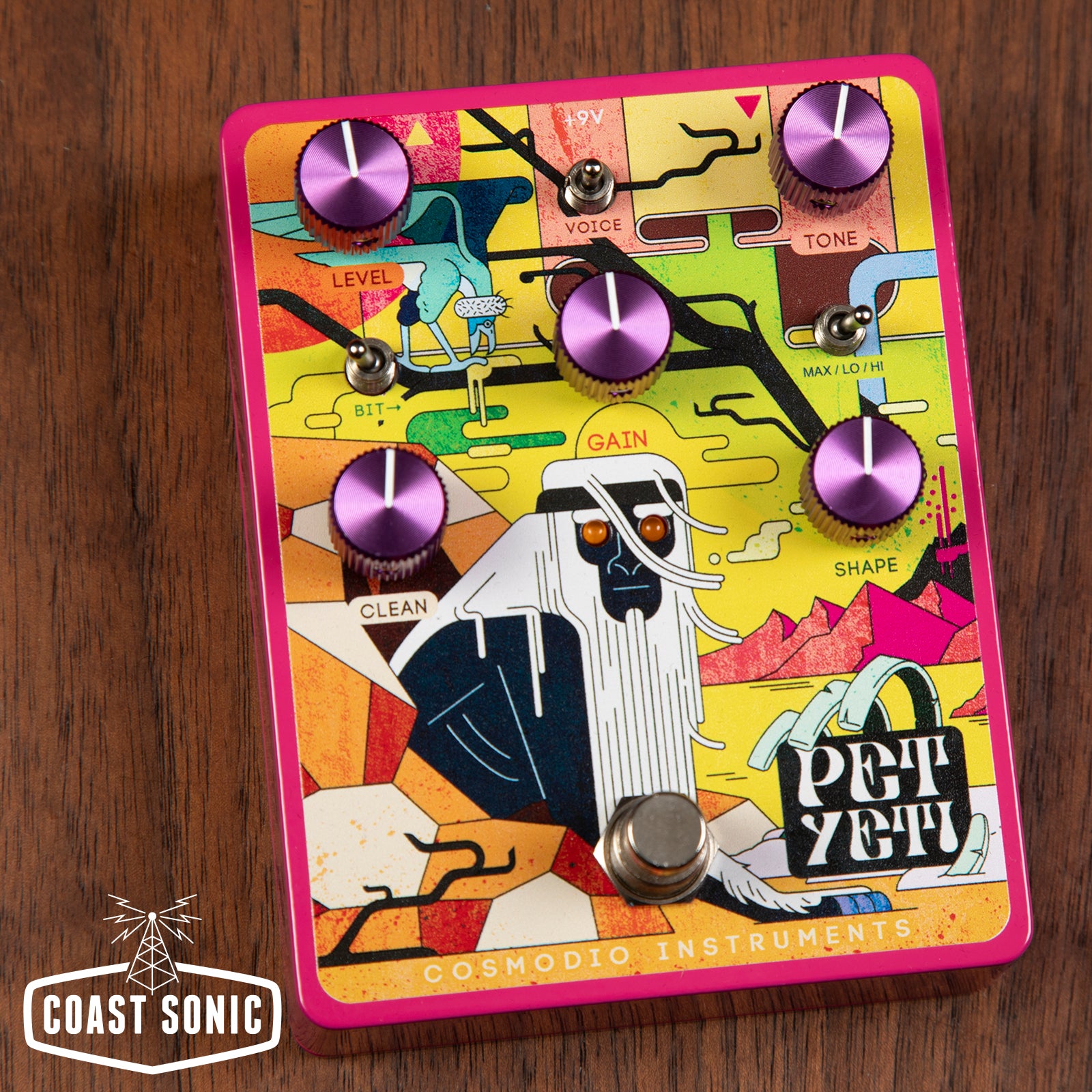 Cosmodio Instruments Pet Yeti Analog Distortion & Fuzz - "Neon Nuclear Wasteland"