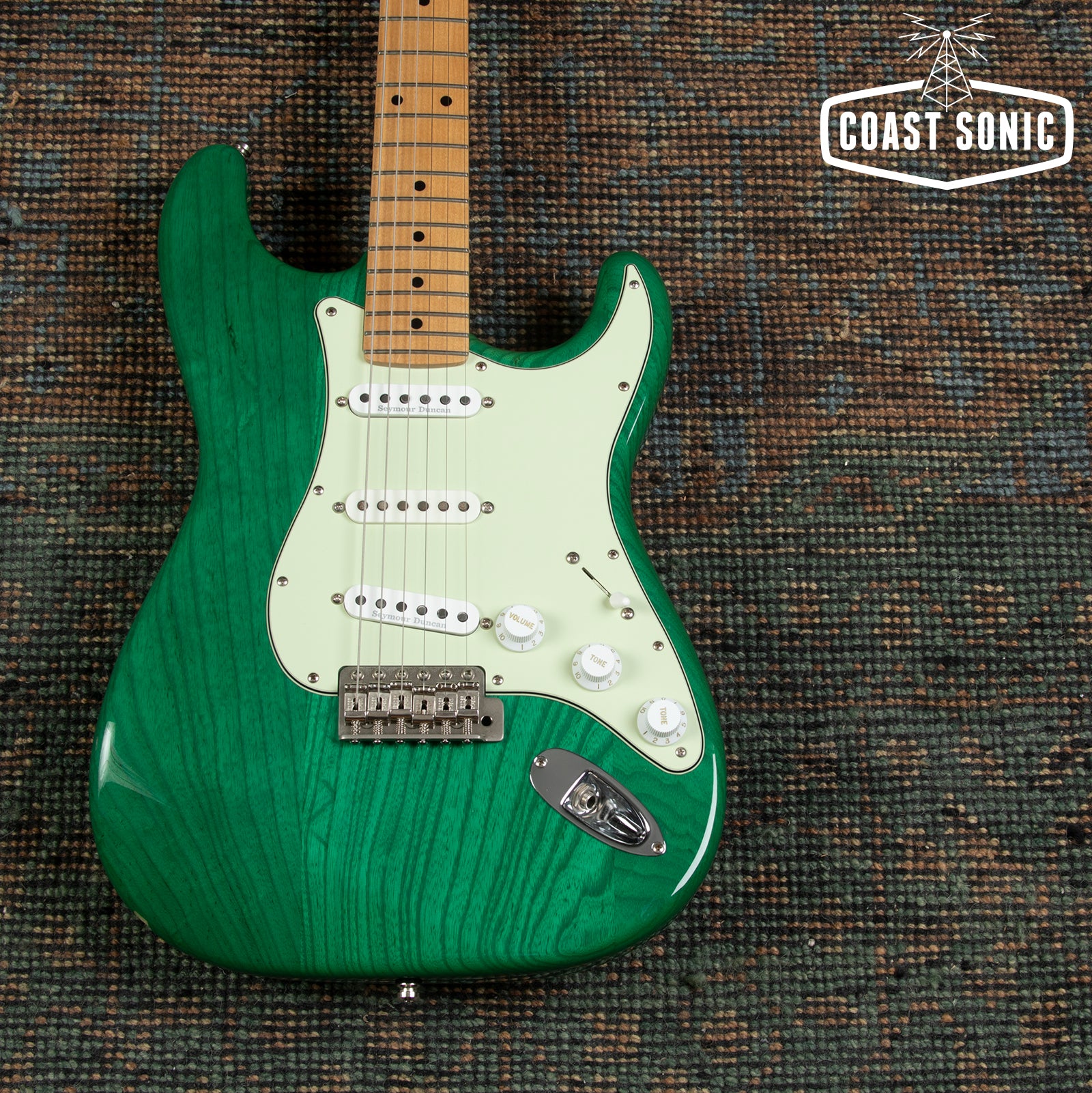 2012 Fender ST57 Ash Stratocaster Transparent Green MIJ - 22 Frets