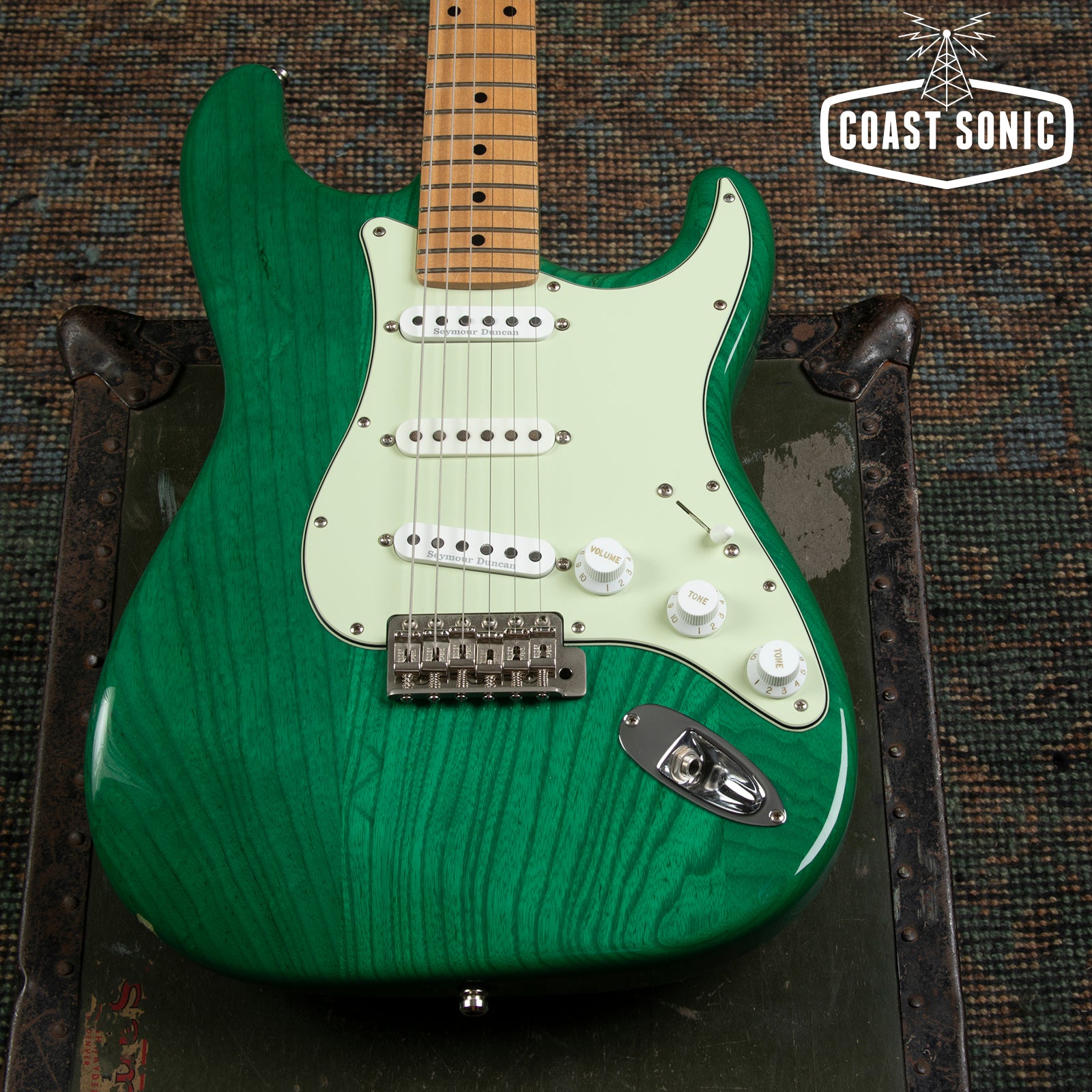 2012 Fender ST57 Ash Stratocaster Transparent Green MIJ - 22 Frets