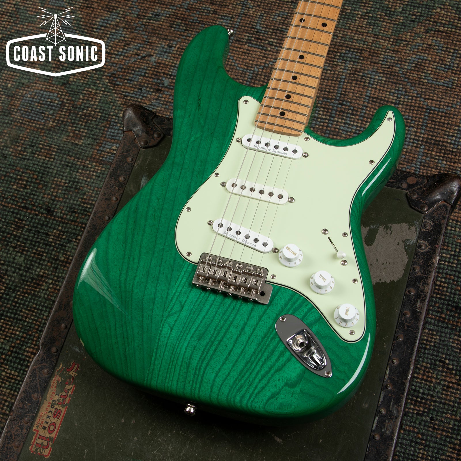 2012 Fender ST57 Ash Stratocaster Transparent Green MIJ - 22 Frets