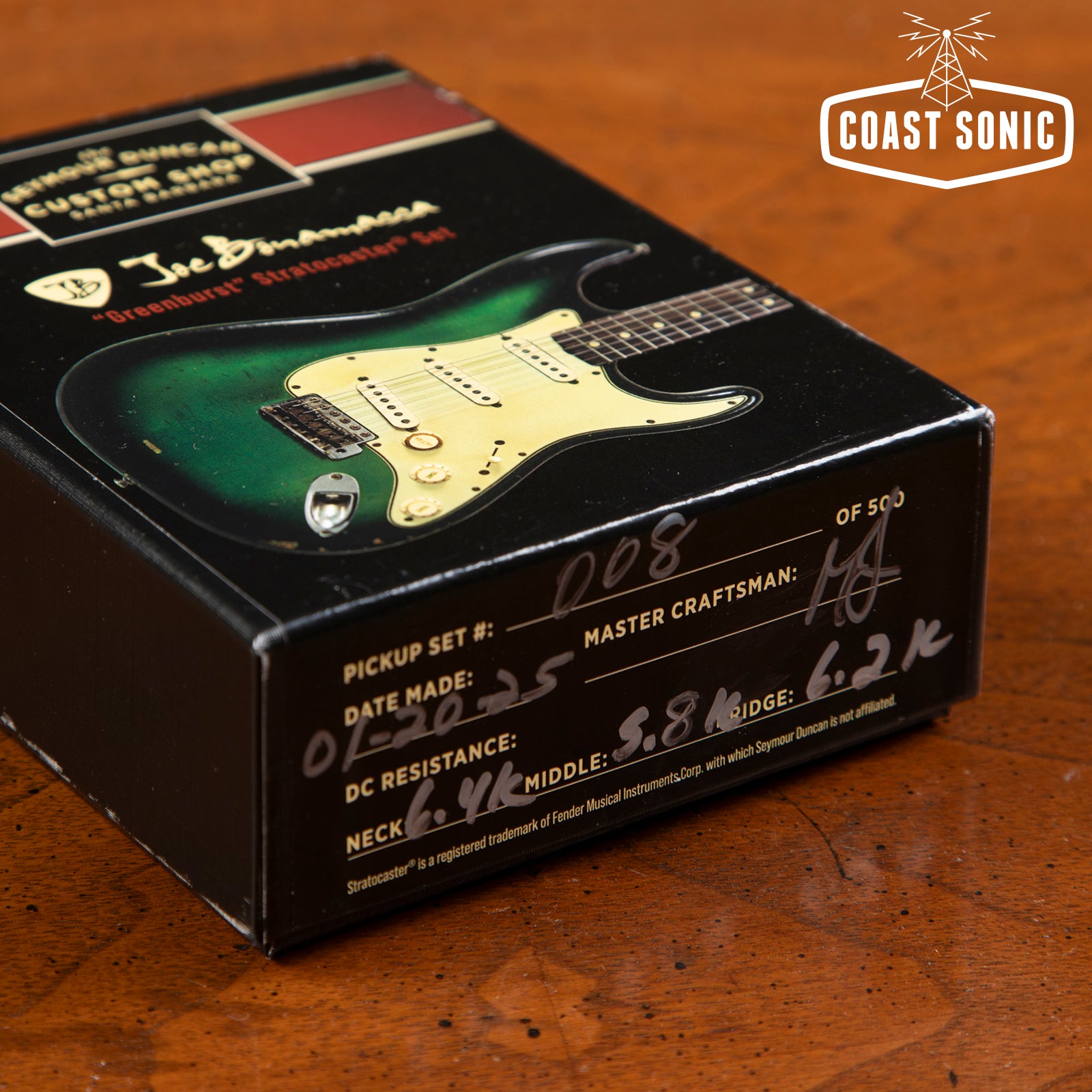 Seymour Duncan Limited Signed Edition Joe Bonamassa Greenburst Stratocaster Pickup Set