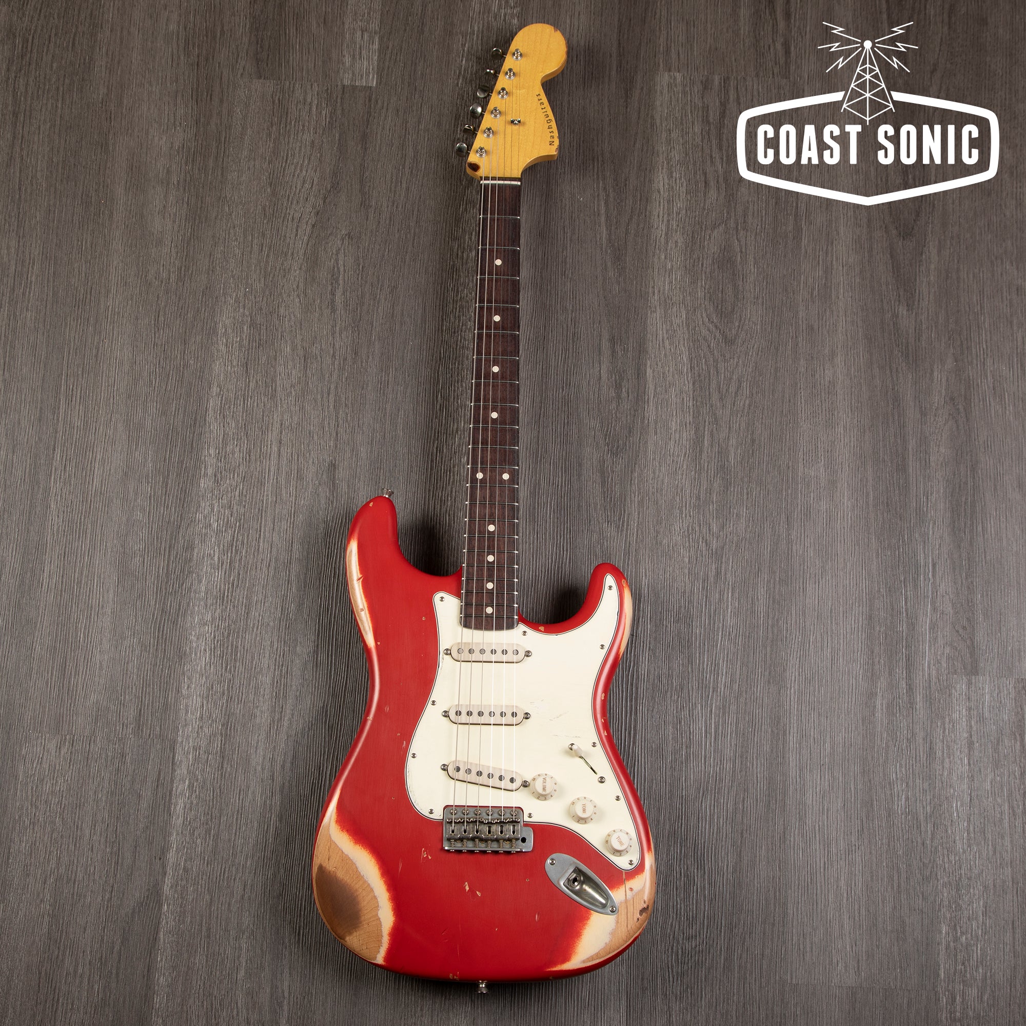 Nash Guitars S-67 Dakota Red, Large CBS headstock, heavy relic