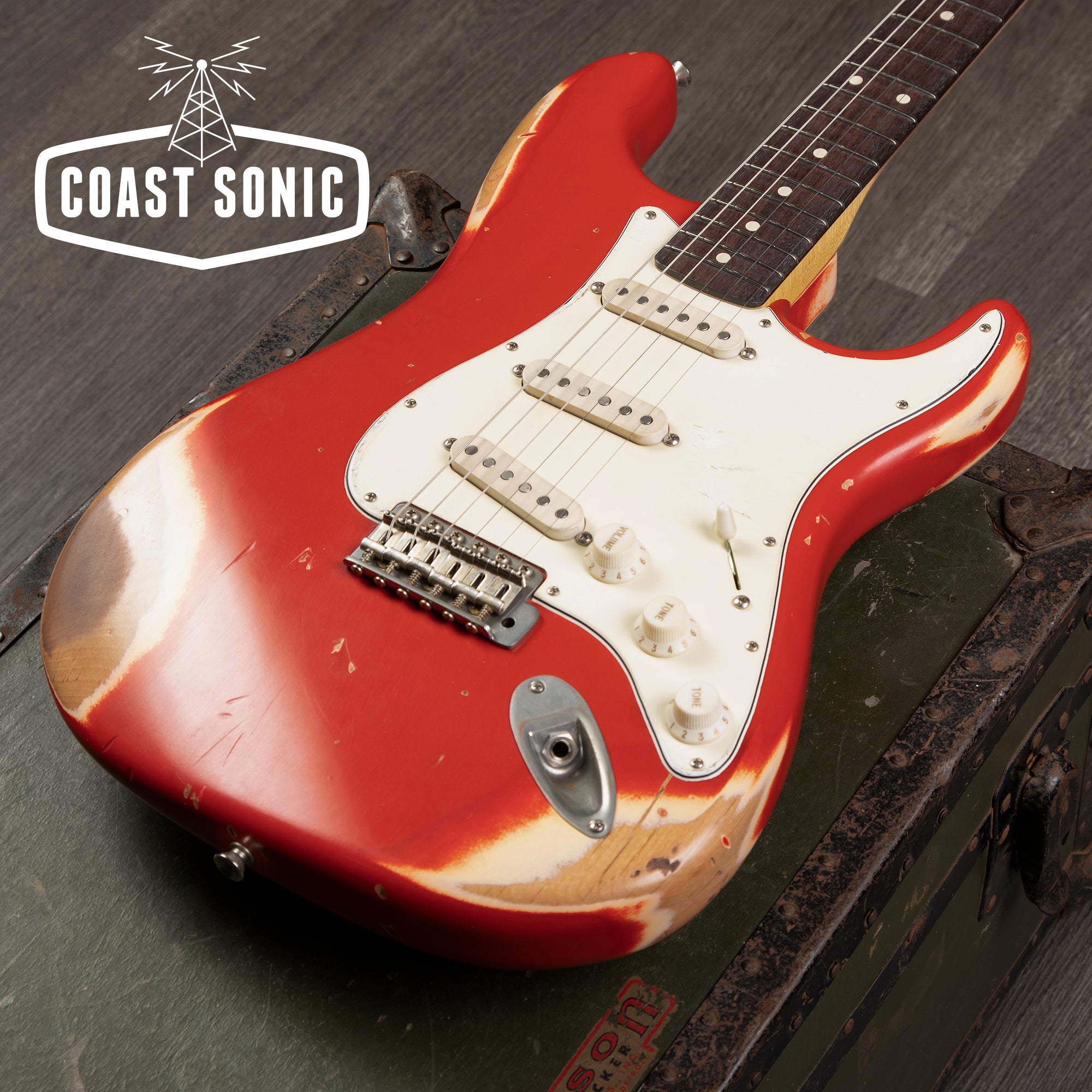 Nash Guitars S-67 Dakota Red, Large CBS headstock, heavy relic