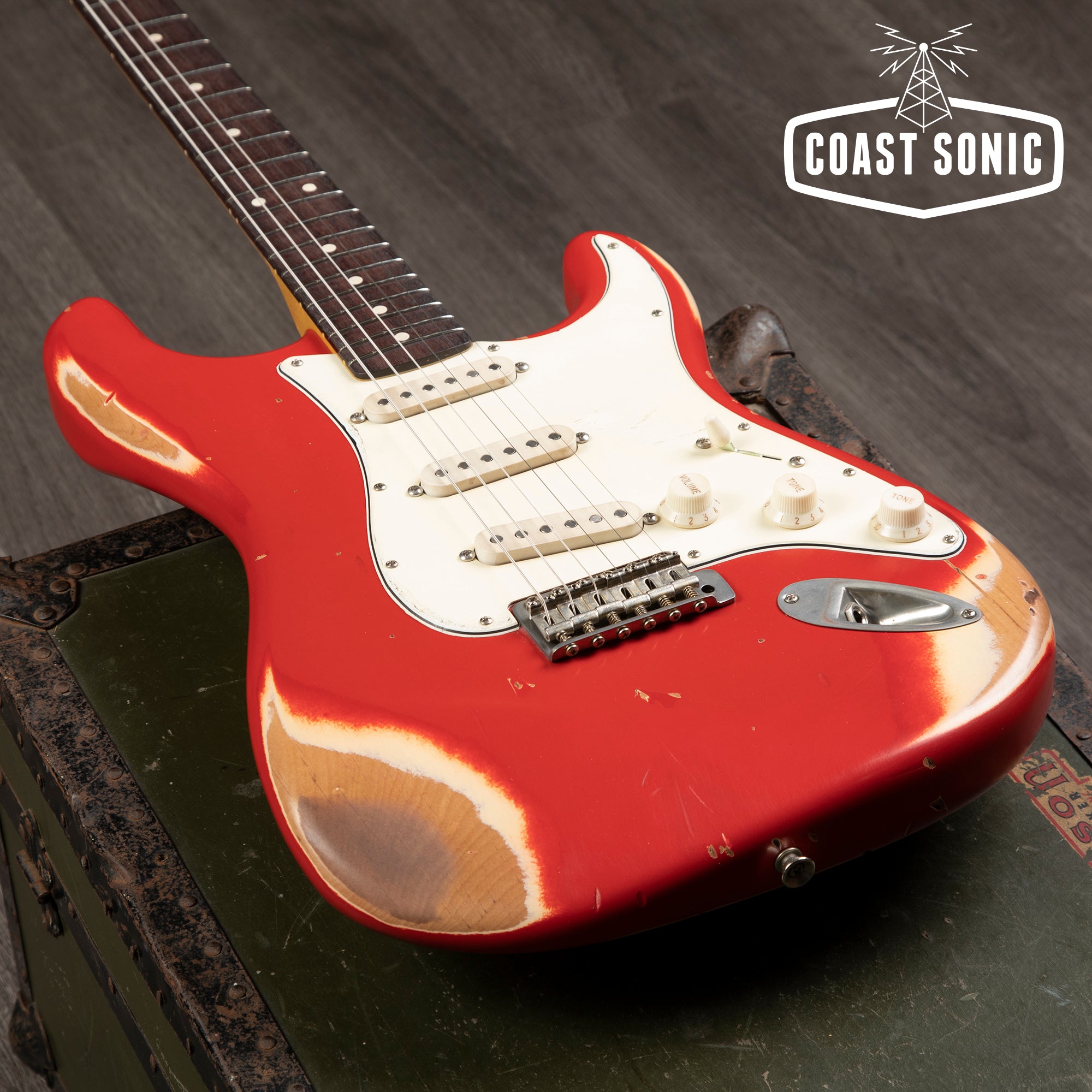 Nash Guitars S-67 Dakota Red, Large CBS headstock, heavy relic