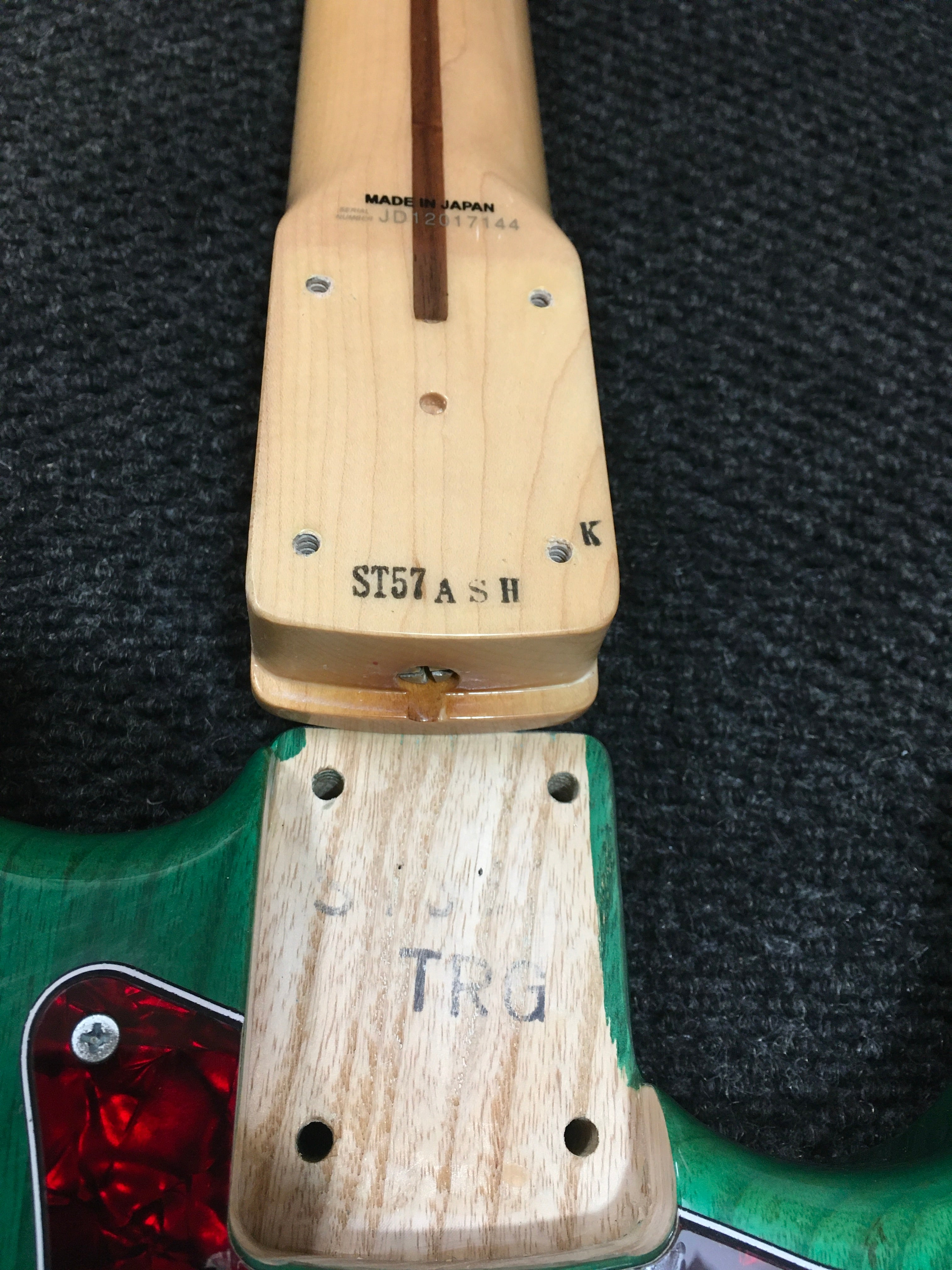 2012 Fender ST57 Ash Stratocaster Transparent Green MIJ - 22 Frets