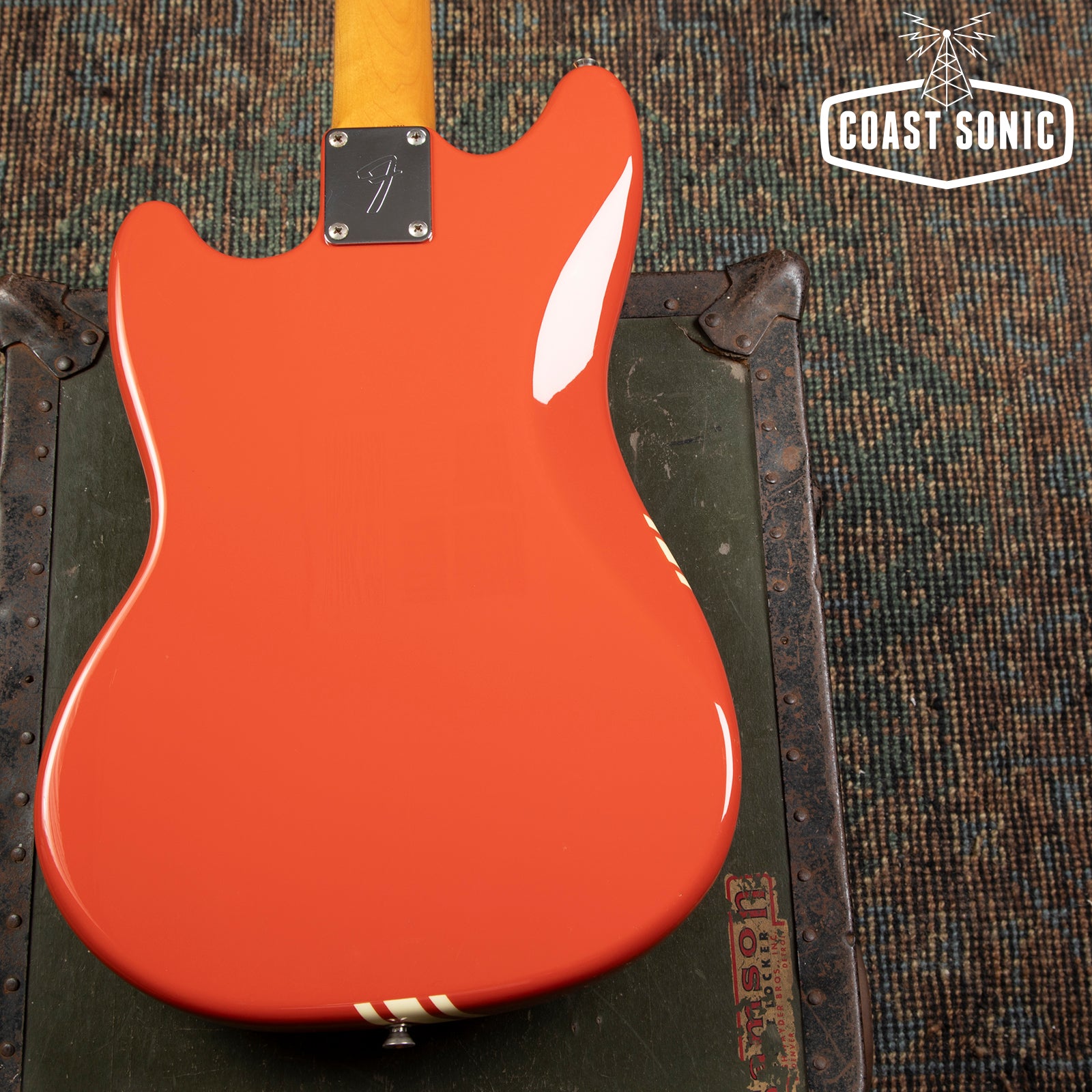 2012 Fender Mustang MG73-M4 Fiesta Red w/ Competition Stripe and Matching Headstock MIJ