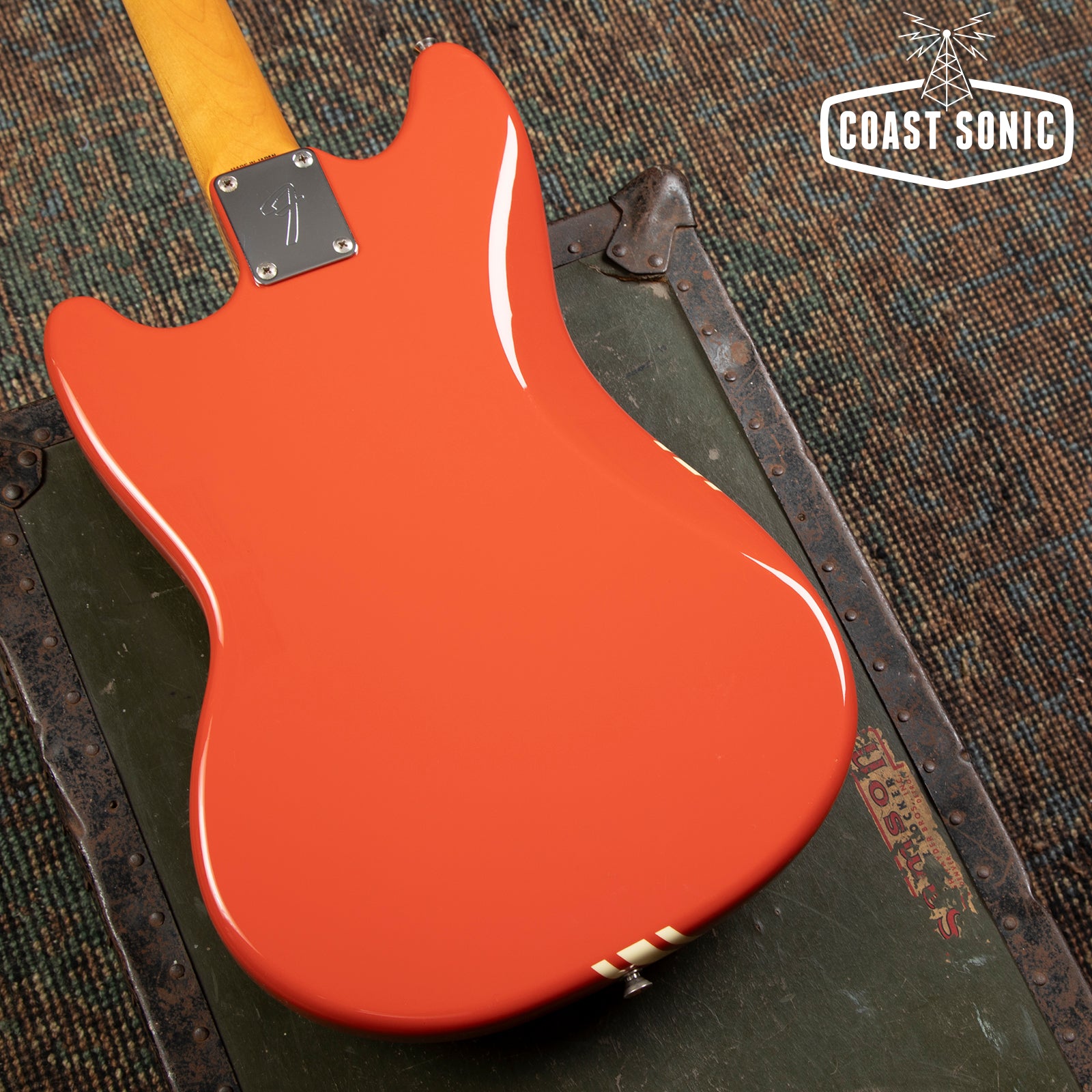 2012 Fender Mustang MG73-M4 Fiesta Red w/ Competition Stripe and Matching Headstock MIJ