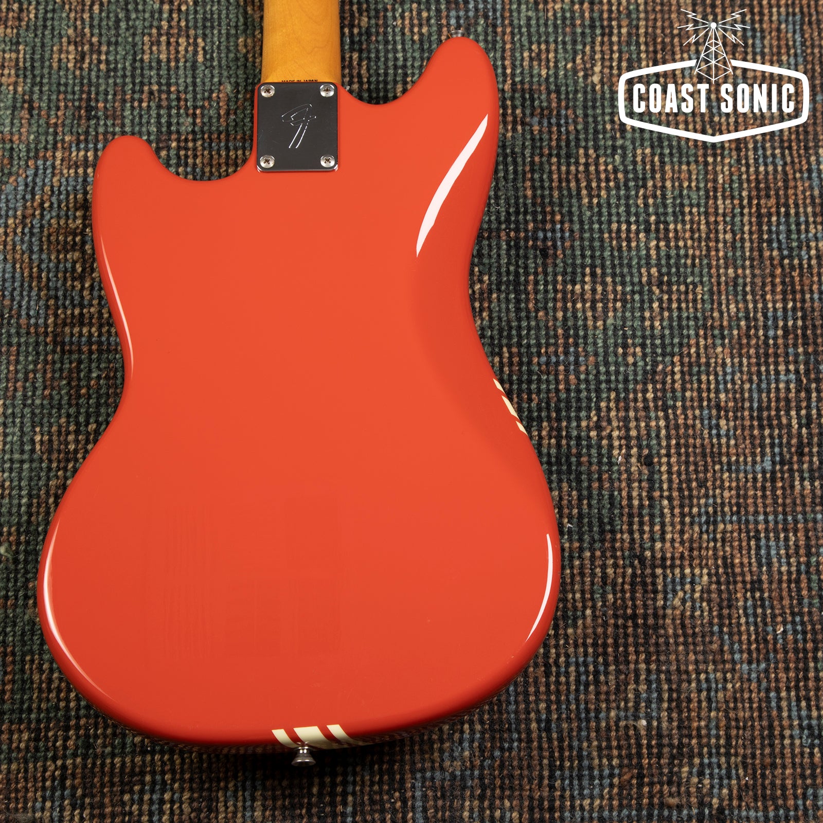 2012 Fender Mustang MG73-M4 Fiesta Red w/ Competition Stripe and Matching Headstock MIJ