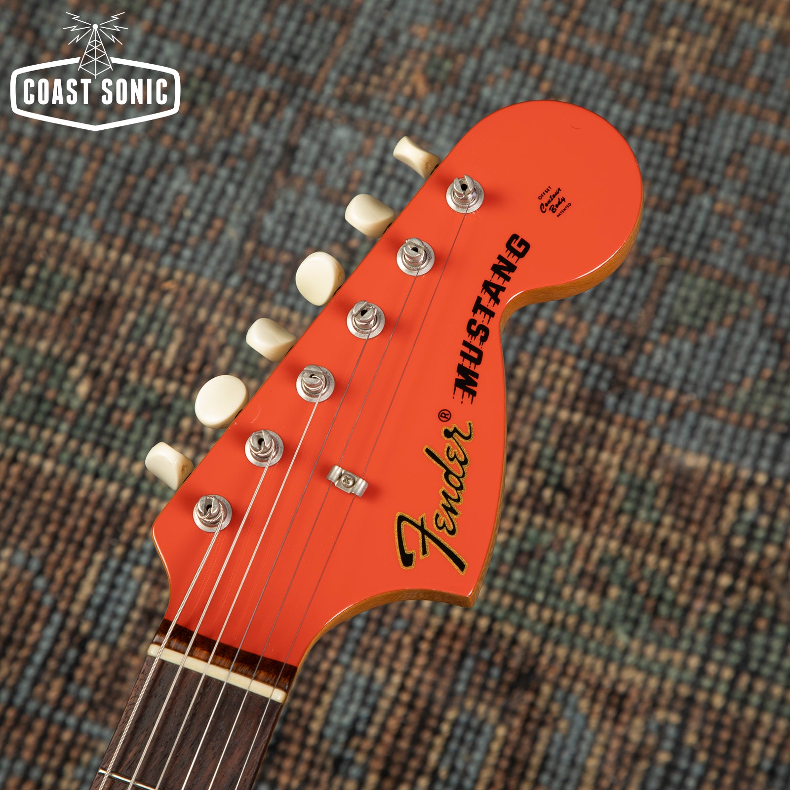 2012 Fender Mustang MG73-M4 Fiesta Red w/ Competition Stripe and Matching Headstock MIJ