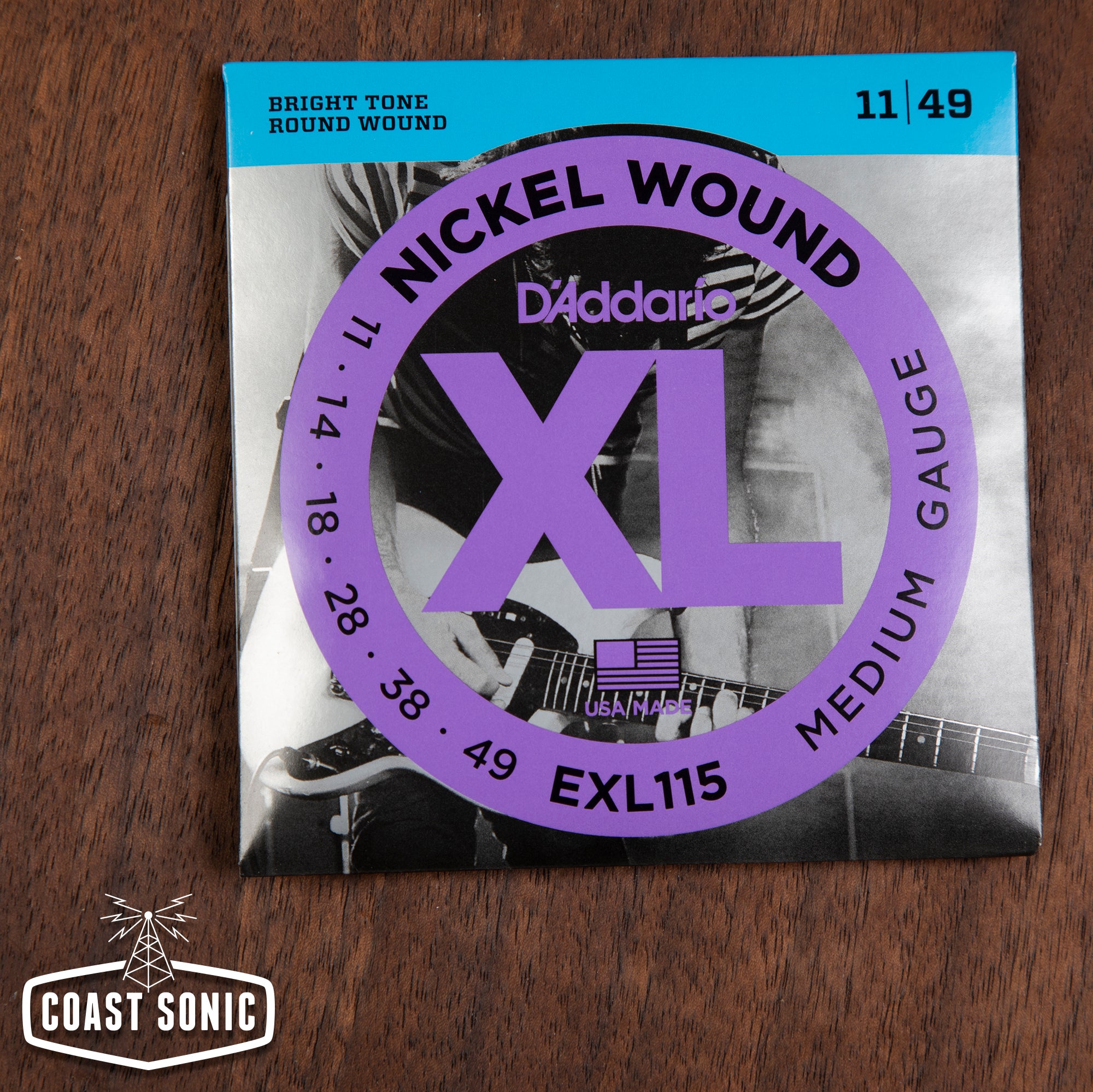 D'Addario EXL 115 Medium Gauge Electric Guitar Strings 11-49