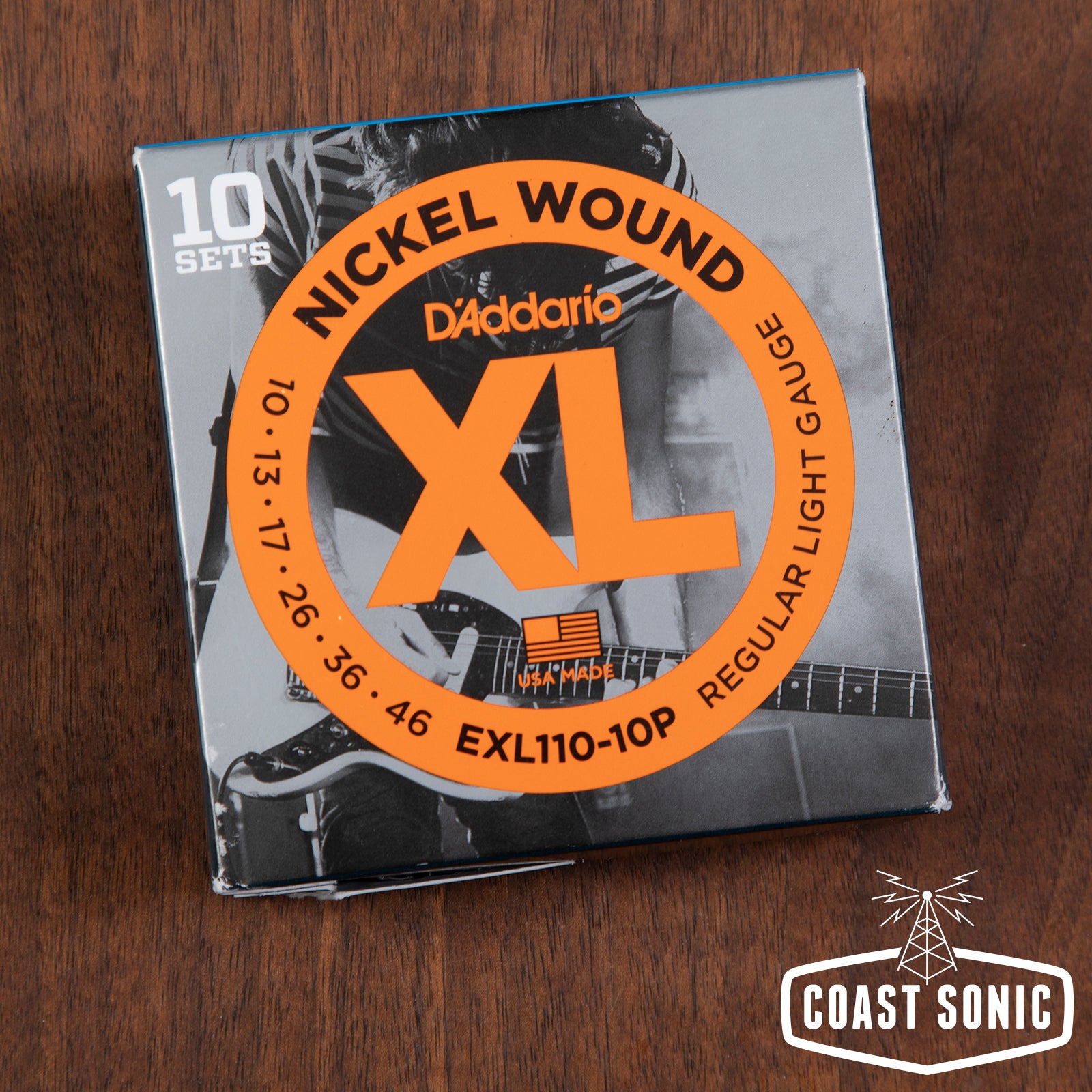 D'Addario EXL 110 Regular Light Gauge Electric Guitar Strings 10-46 10 Pack