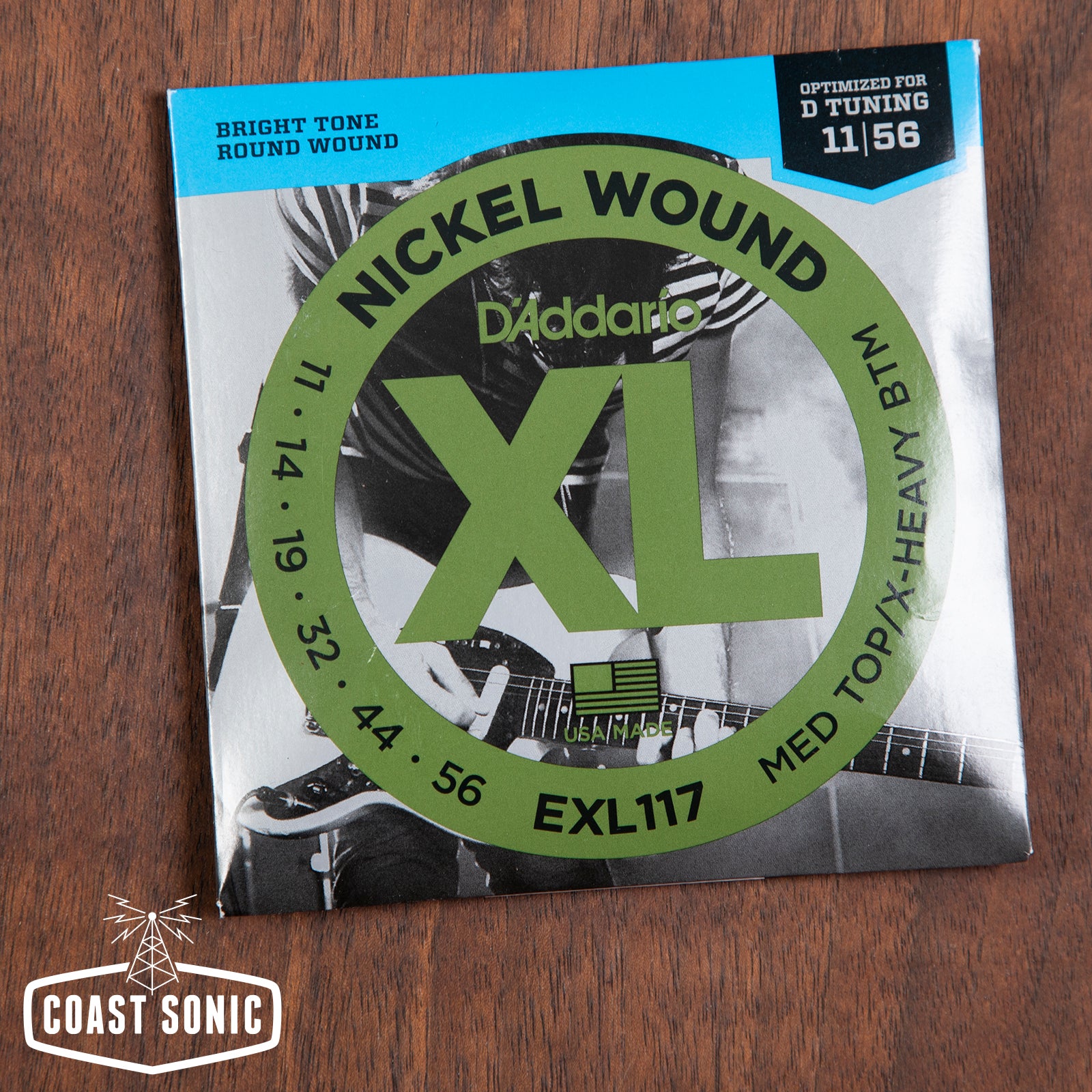 D'Addario EXL 117 Medium Top/Extra Heavy Bottom Electric Guitar Strings 11-56