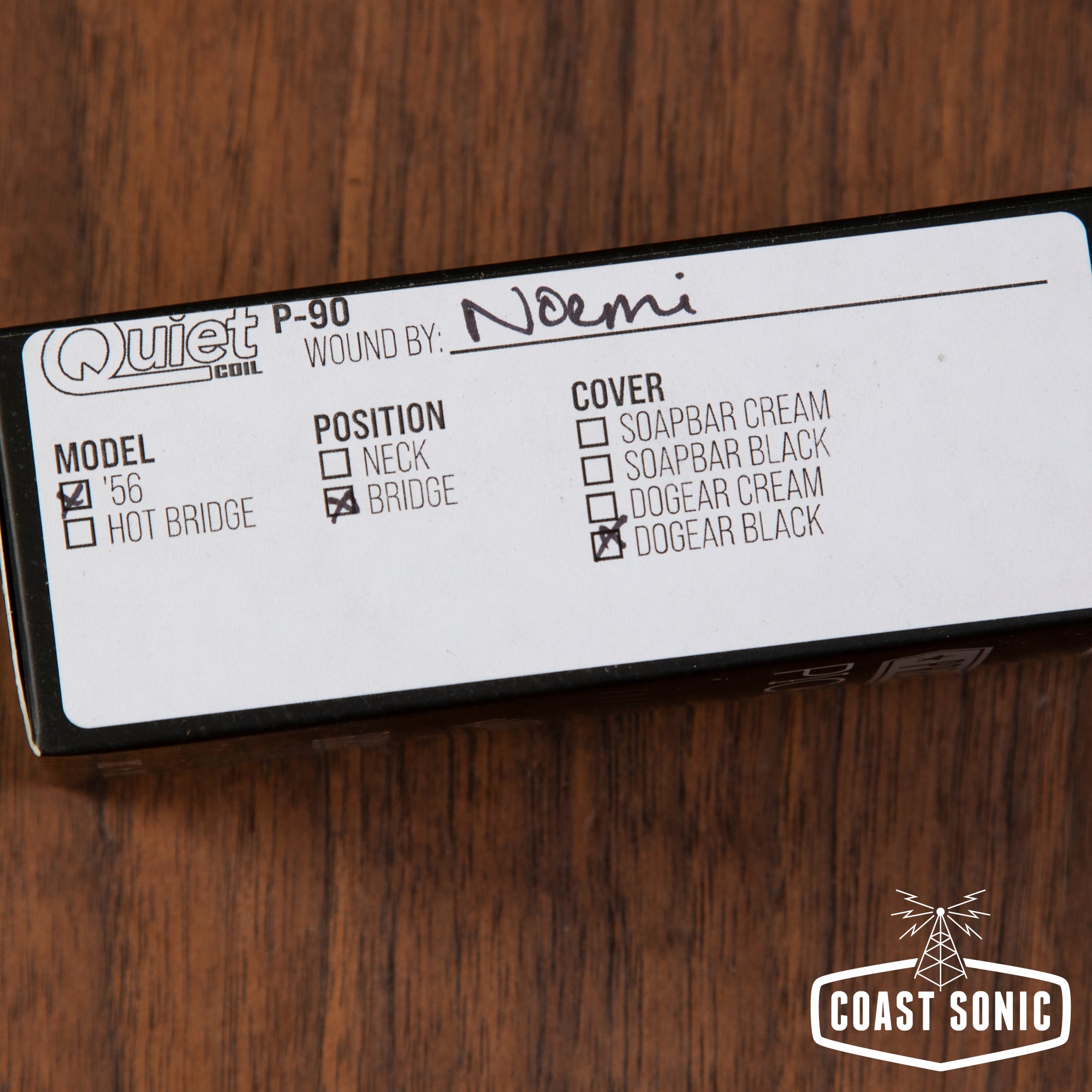 Mojotone '56 Quiet Coil P-90 Dogear Bridge Pickup Black