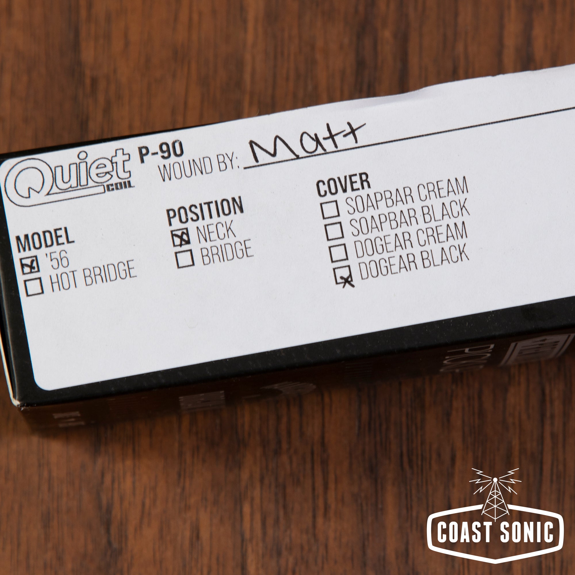 Mojotone '56 Quiet Coil P-90 Dogear Neck Pickup Black