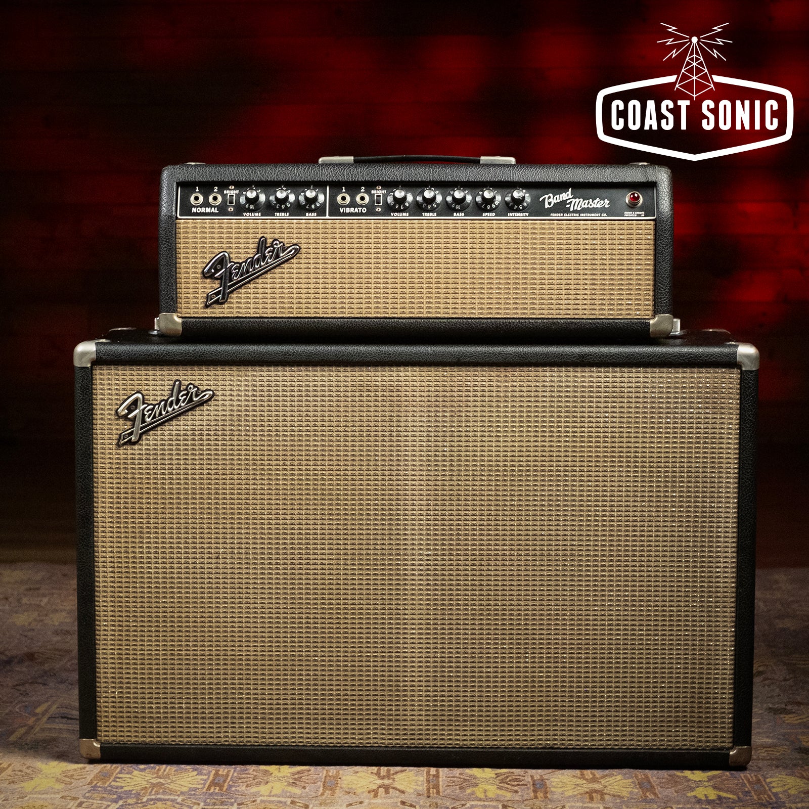 1964 Fender Bandmaster Piggyback Amplifier AB763, all original conditi