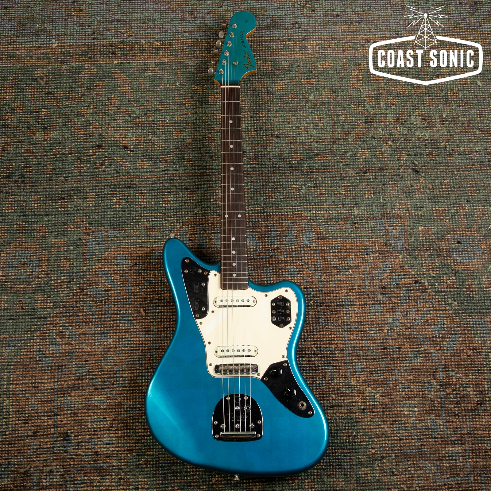 1998 Fender '62 Reissue Jaguar JG66-85MH Lake Placid Blue w/ Matching