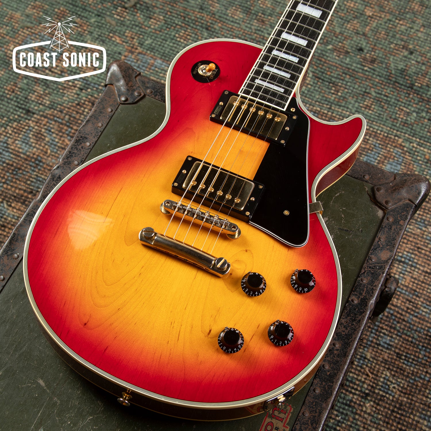 1991 Burny RLC-70 Les Paul Custom Cherry Burst made in Japan
