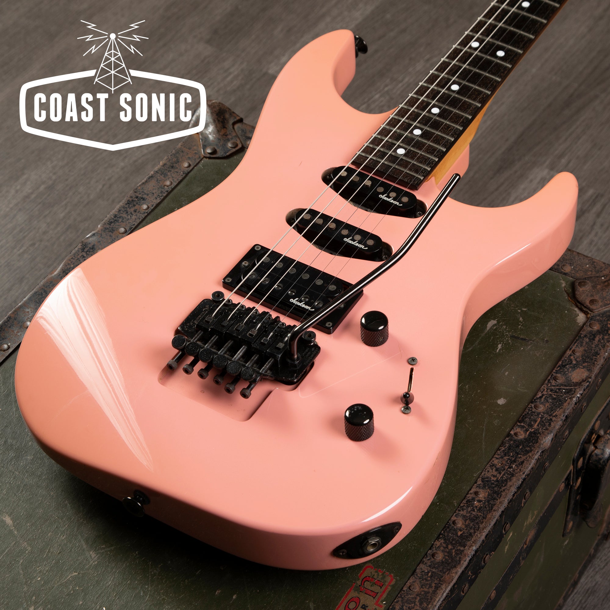 1990 Charvel by Jackson DK-065-SSH Model 3 Superstrat Shell Pink made in  Japan