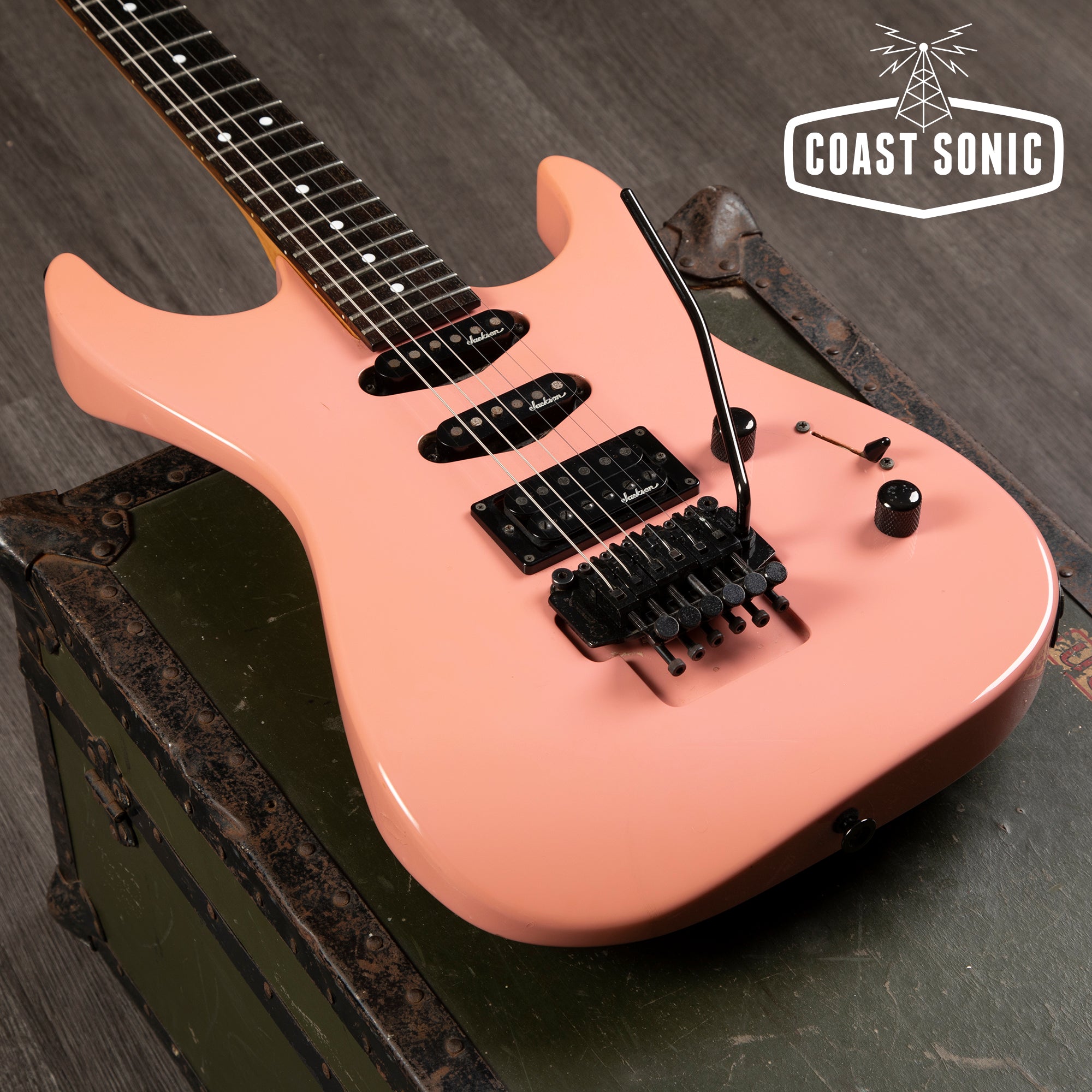1990 Charvel by Jackson DK-065-SSH Model 3 Superstrat Shell Pink made in Japan