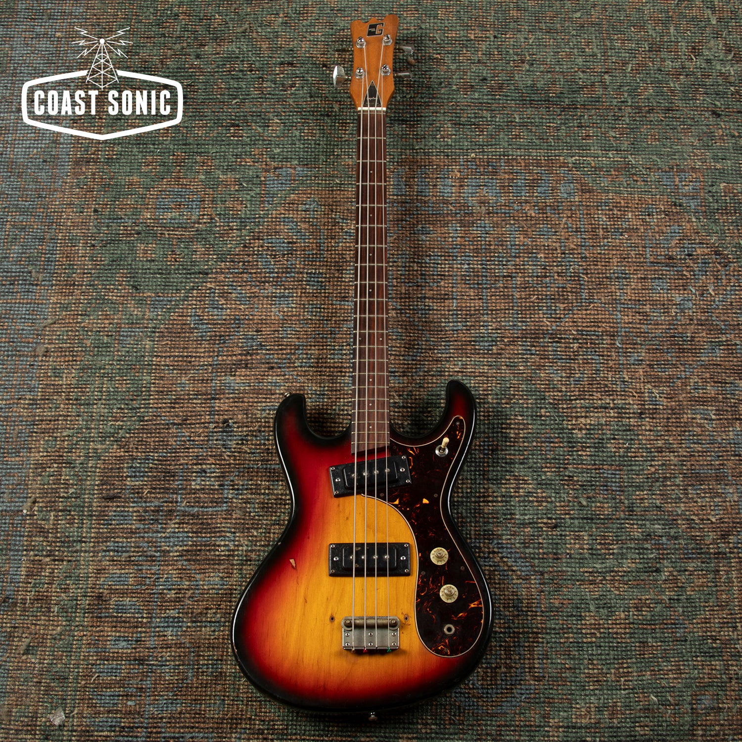 1970s Guyatone EB-3 Short Scale Bass made in Japan, Mosrite style