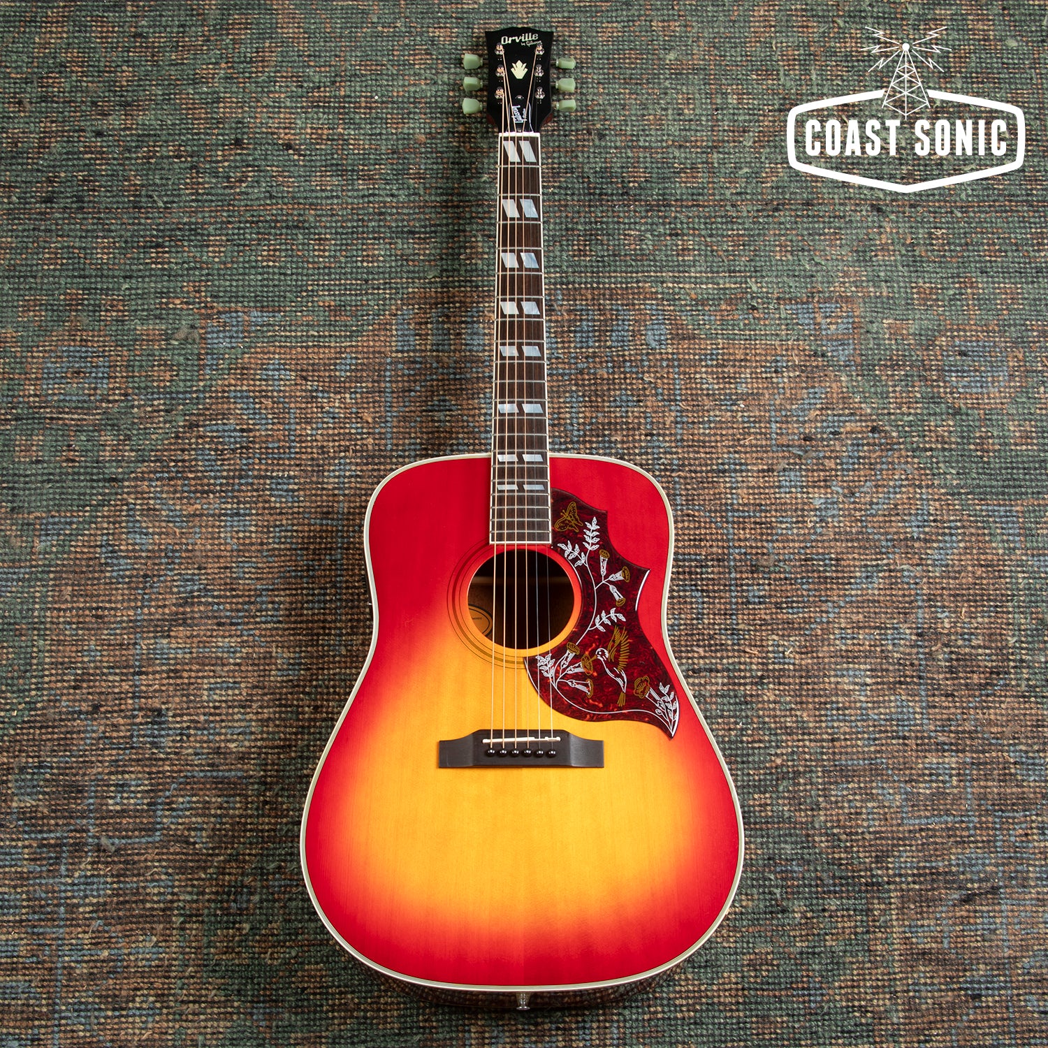 1993 Orville by Gibson Hummingbird Cherry Sunburst made in Japan with