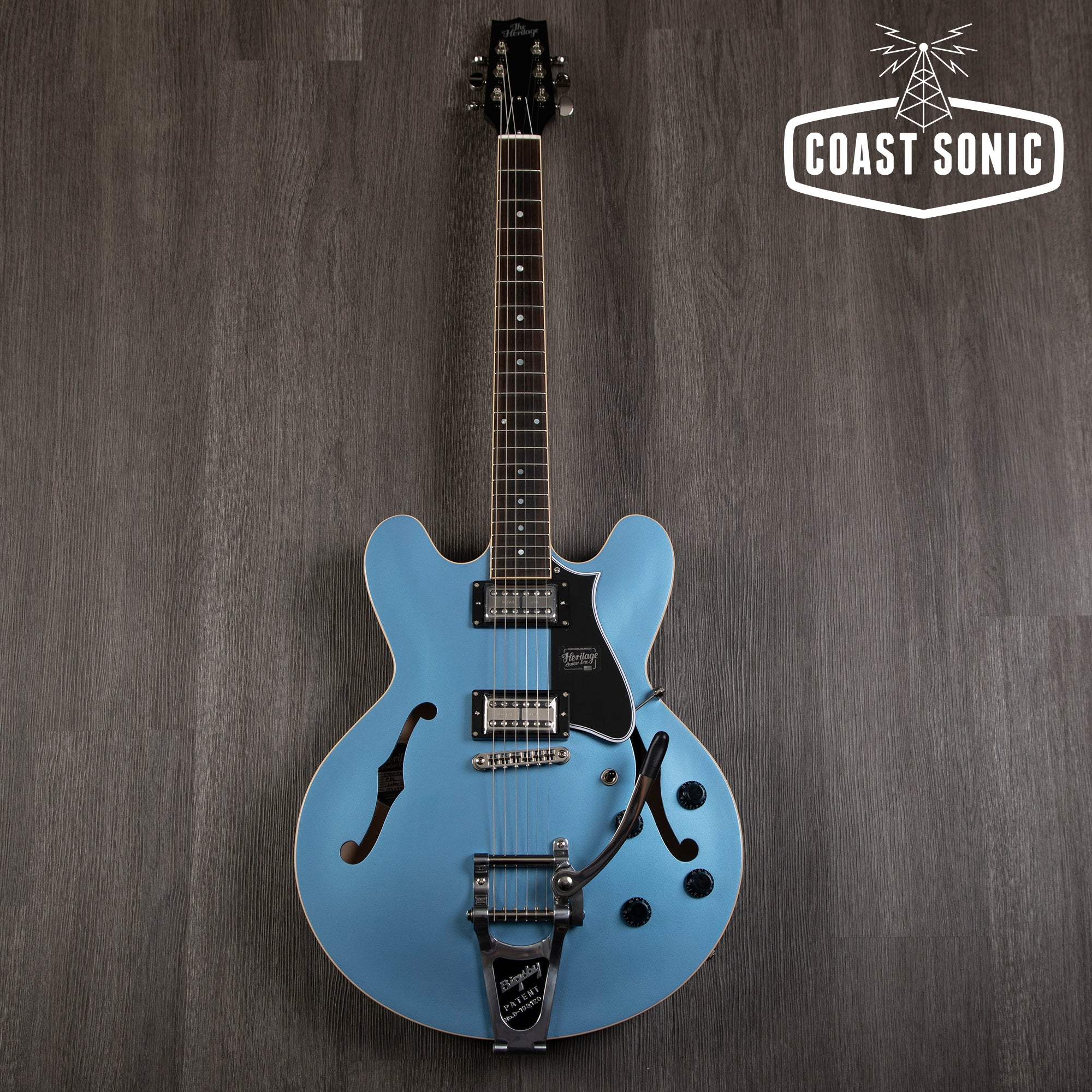 Heritage Guitars Standard H-535 LTD ED. Pelham Blue Top w/bigsby & Lollartrons