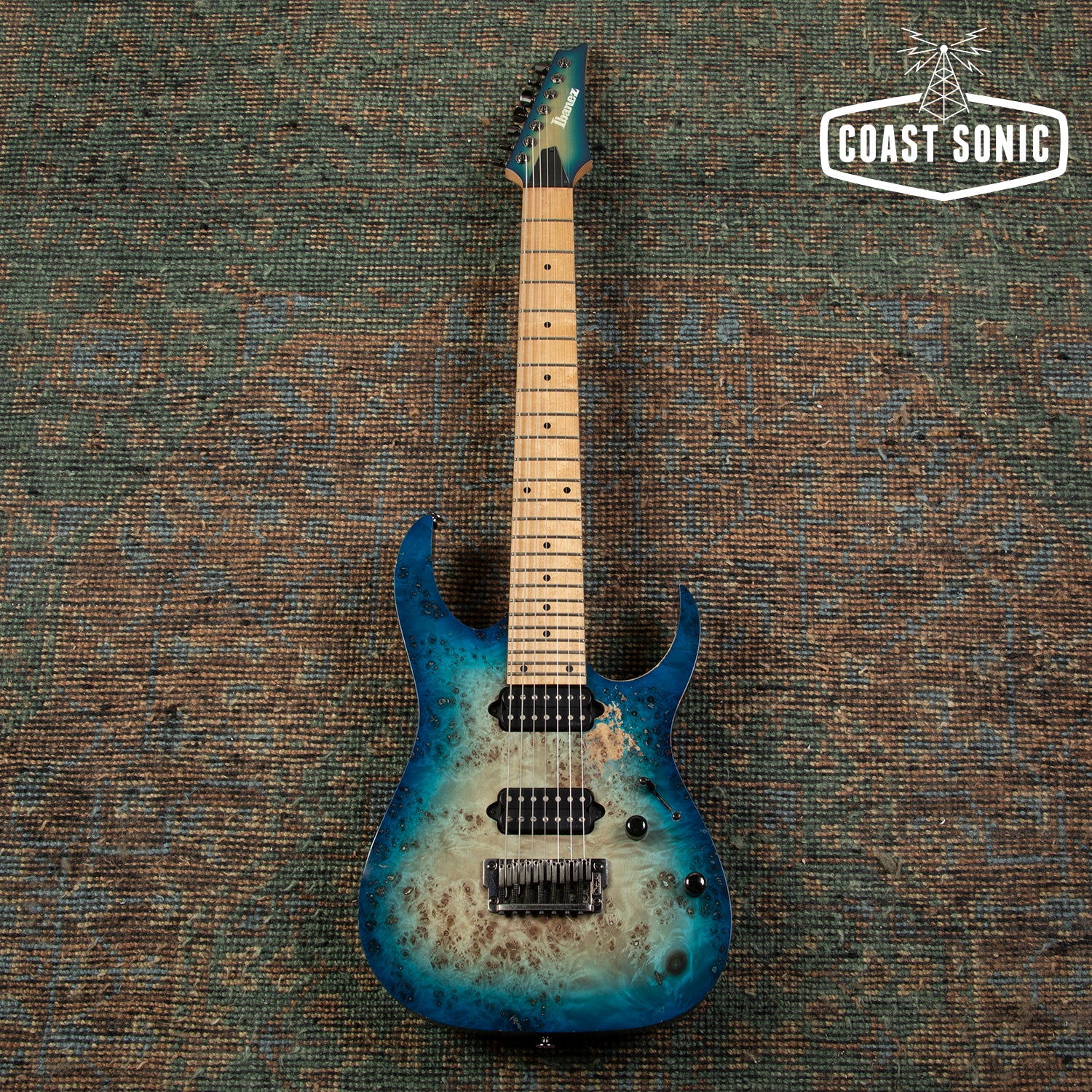 2017 Ibanez J. Craft Prestige 7 String RG752MPBFX Ghost Fleet Blue Bur