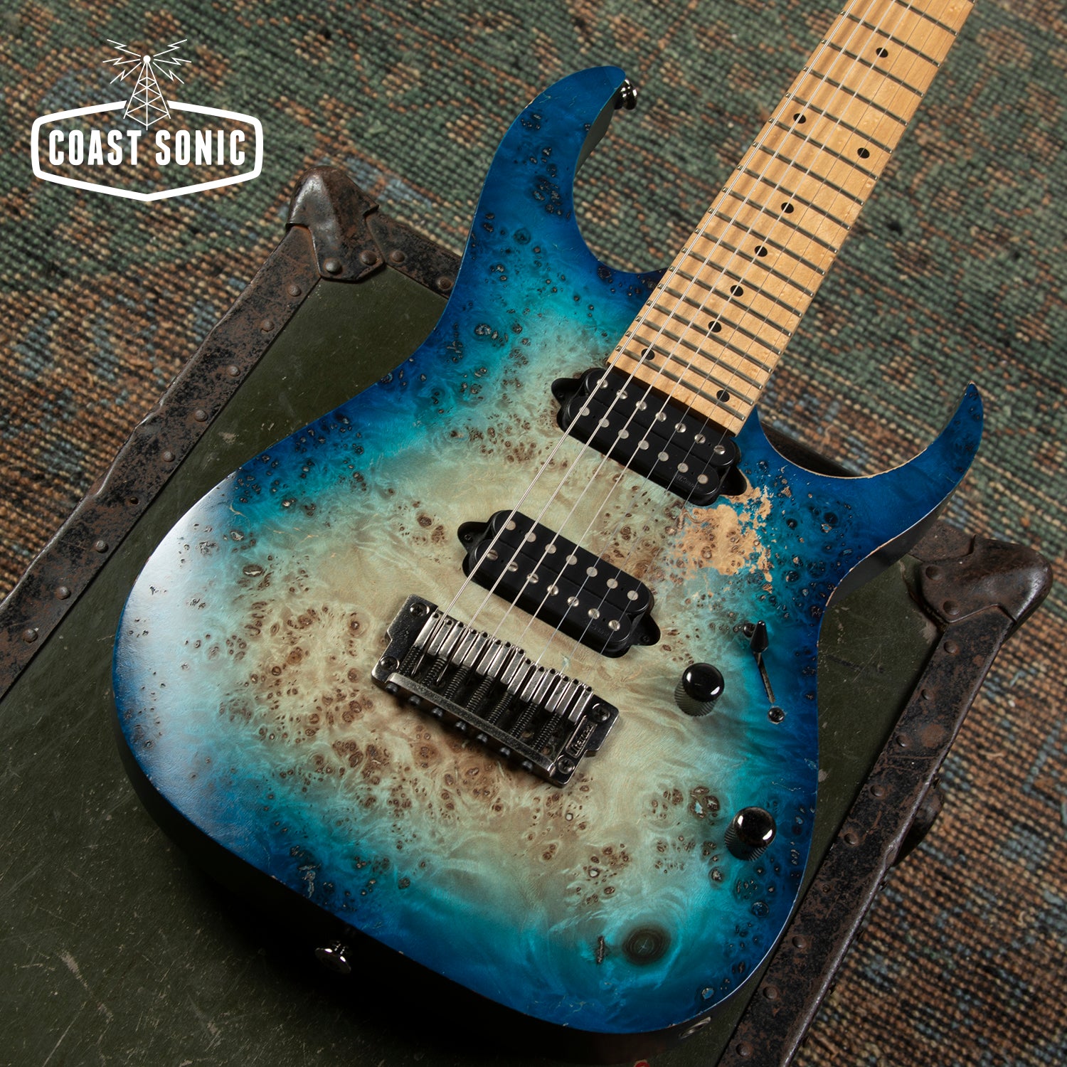 ぱすどら 2017 Ibanez J. Craft Prestige 7 String RG752MPBFX Ghost Fleet Blue Bur