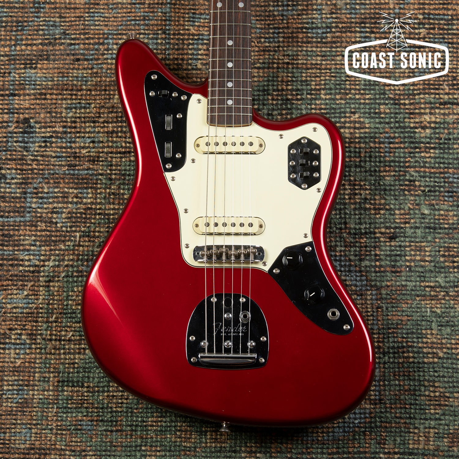 1999 Fender '62 Reissue Jaguar JG66-85MH Old Candy Red w/ Matching Hea