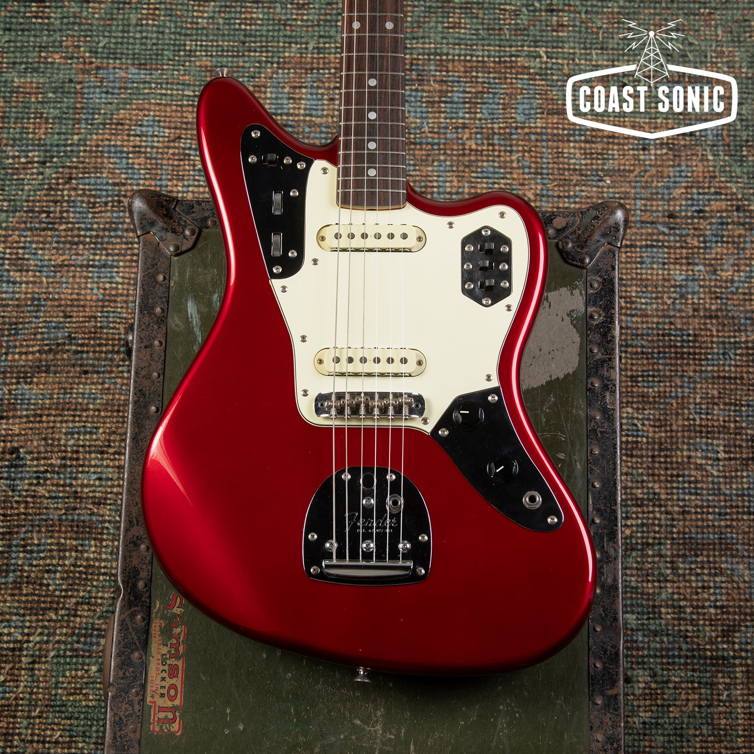 1999 Fender '62 Reissue Jaguar JG66-85MH Old Candy Red w/ Matching Hea