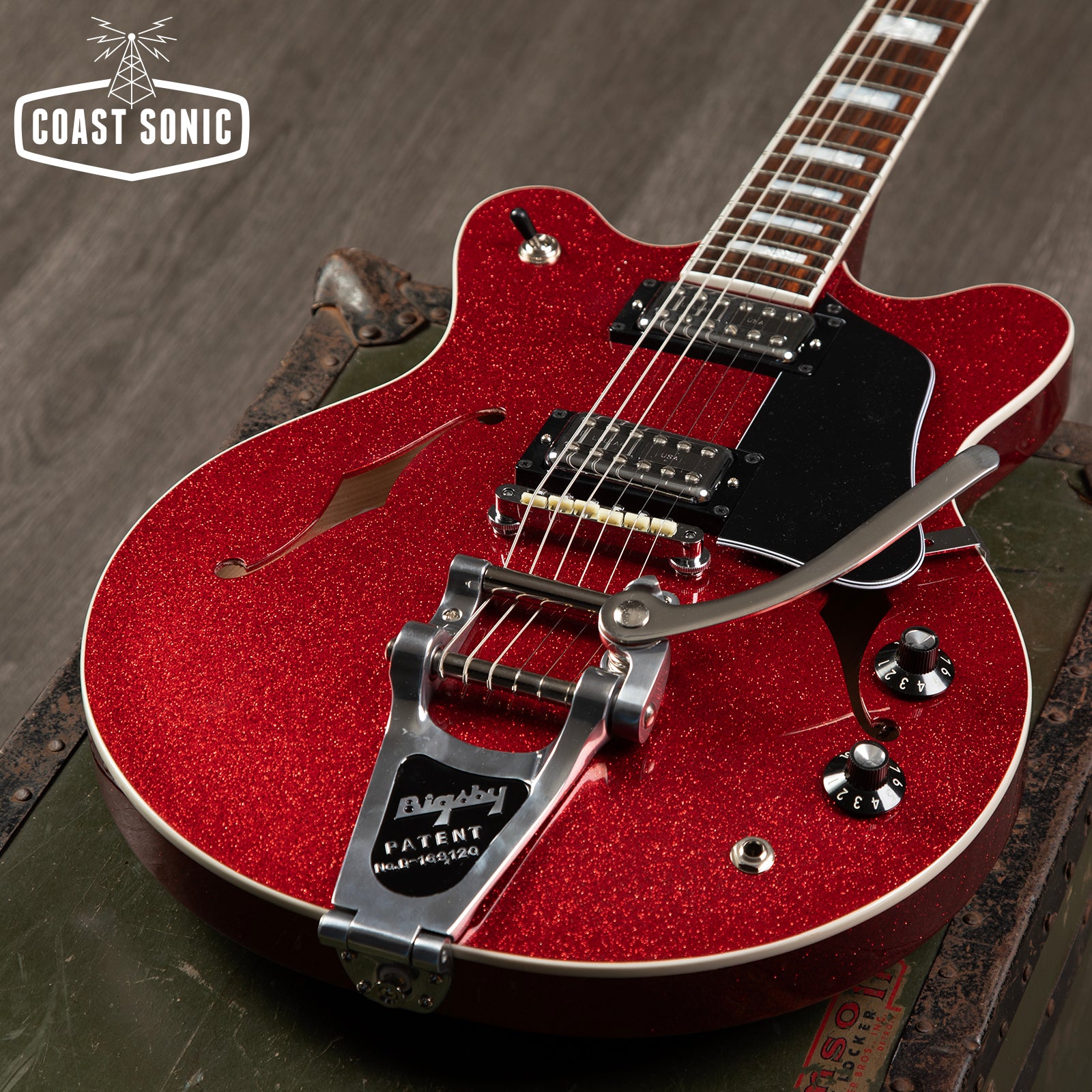 Josh Williams Guitars Stella Carve Top Twin Red Sparkle