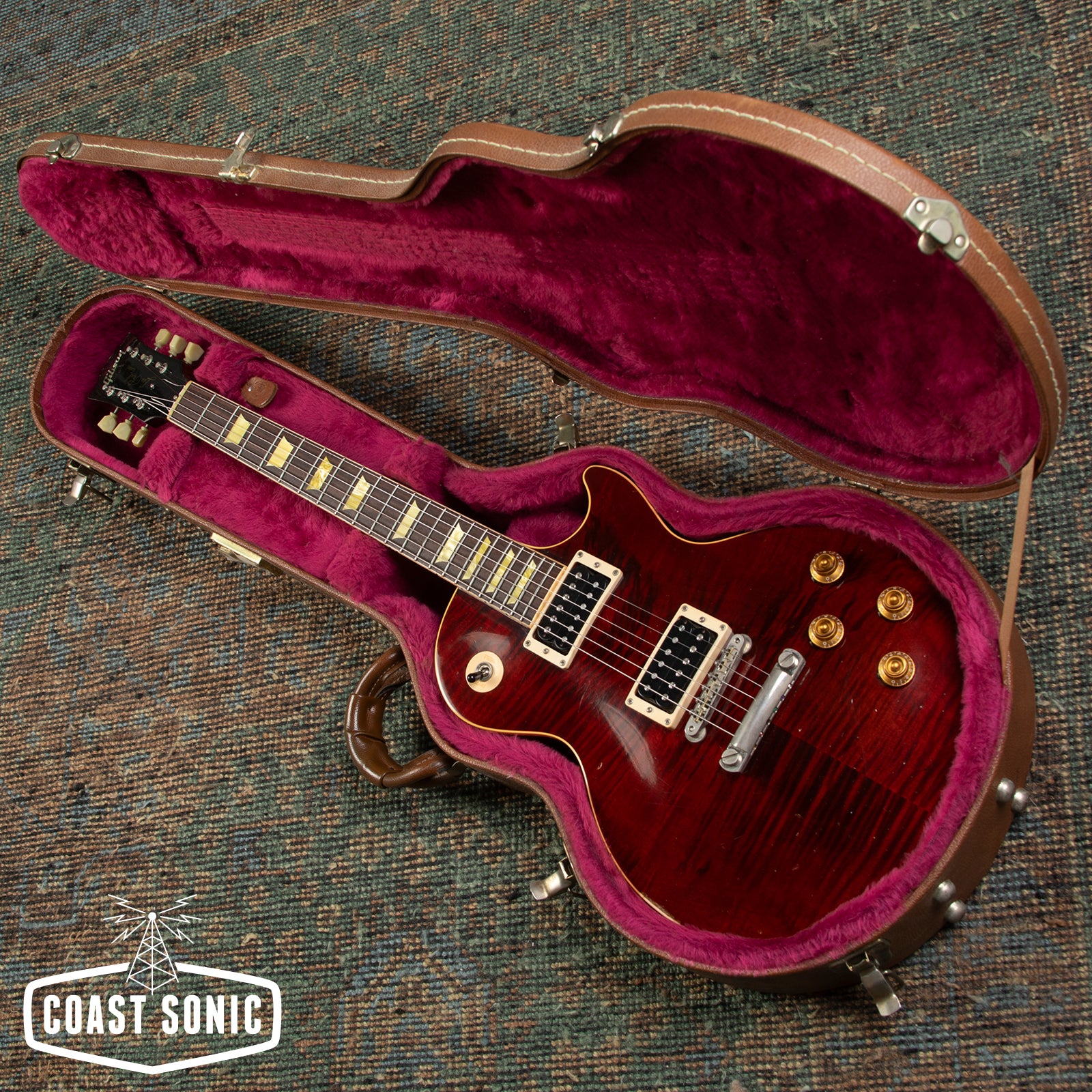 1999 Gibson Les Paul Classic Plus 1960 wine red Flametop w/case