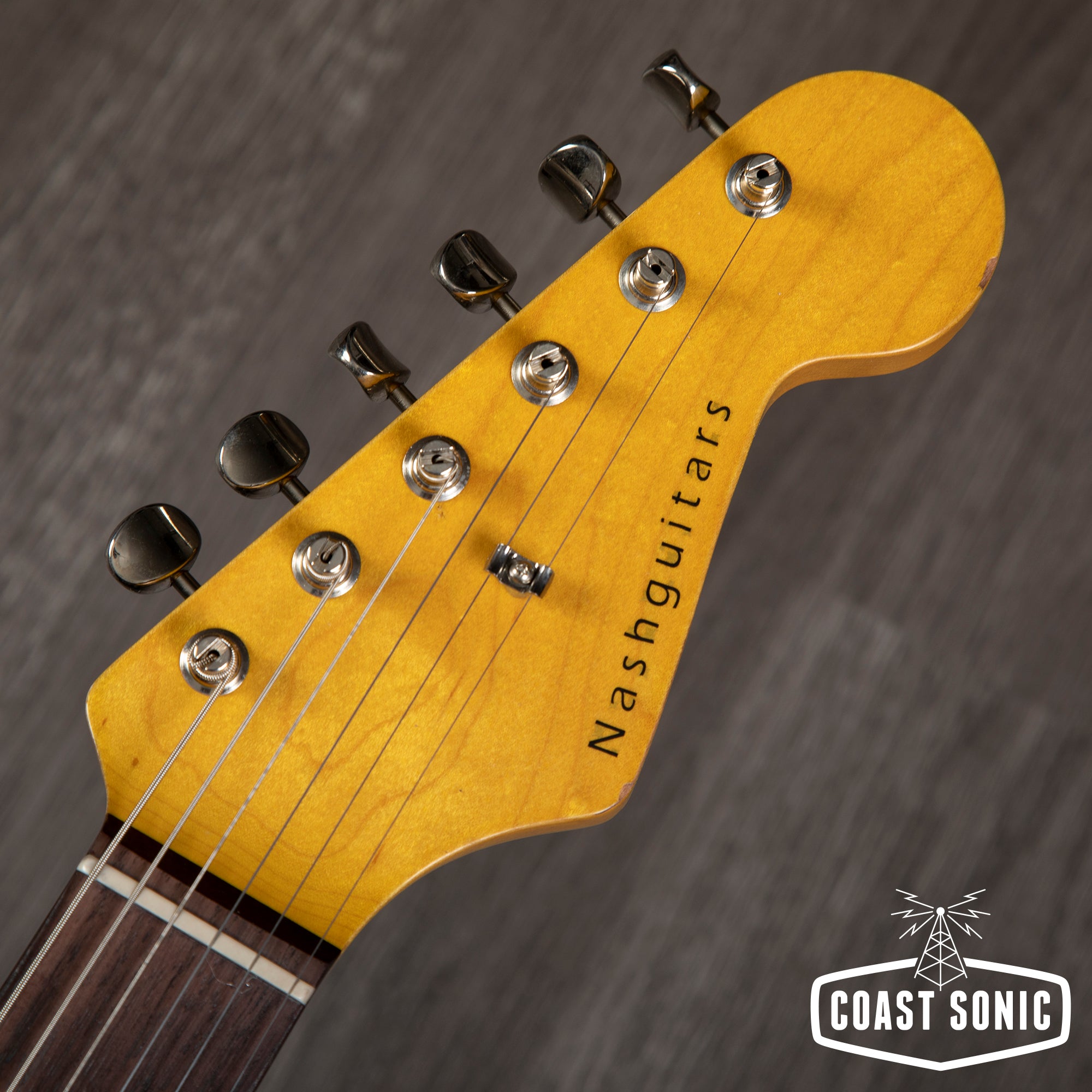 Nash Guitars S-63 Olympic White over 3 tone sunburst