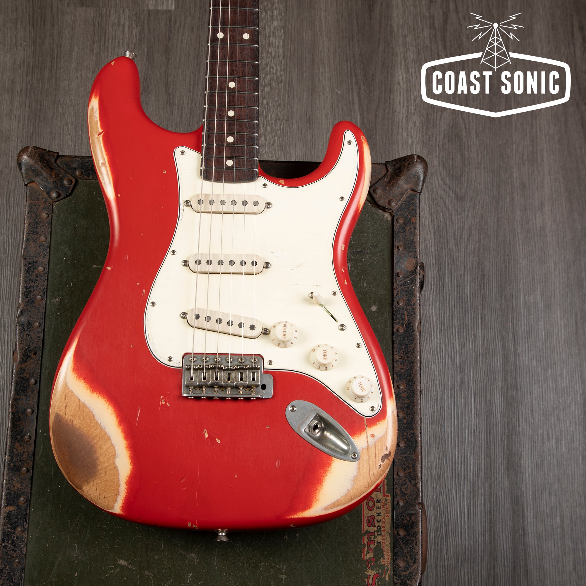 Nash Guitars S-67 Dakota Red, Large CBS headstock, heavy relic