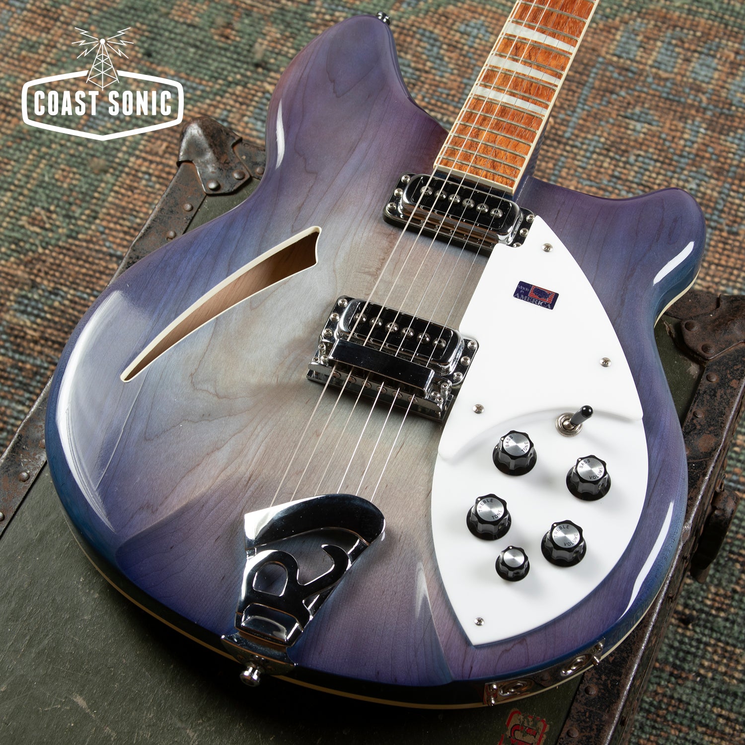 2008 Rickenbacker Model 360 BBR Blue Burst 24 fret made in USA w/ case