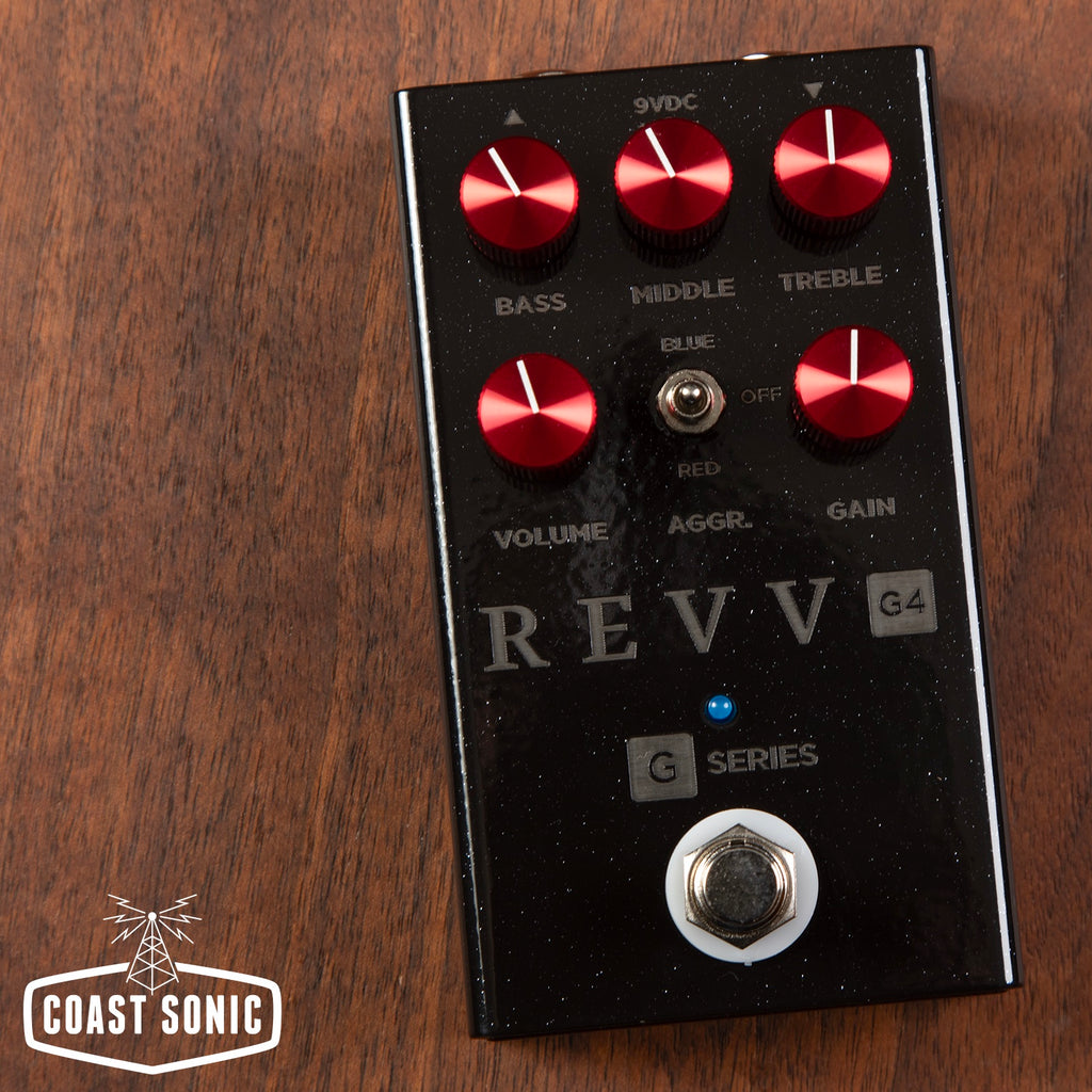 revv pedal Revv G4 Preamp/Overdrive/Distortion Pedal Black Sparkle