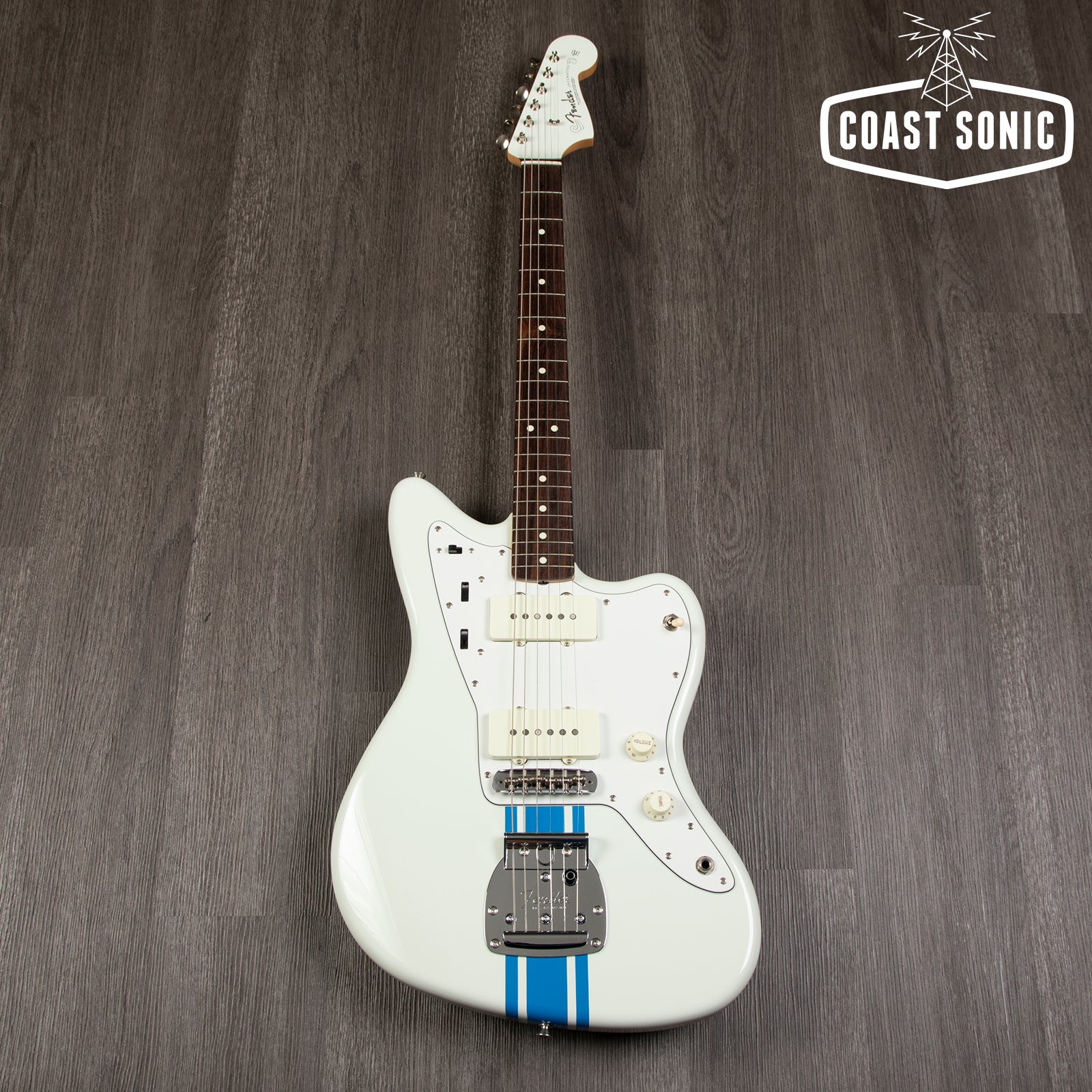 2023 Limited Edition Fender Made in Japan Traditional 60's Jazzmaster  Olympic - White w/ Blue Competition Stripe