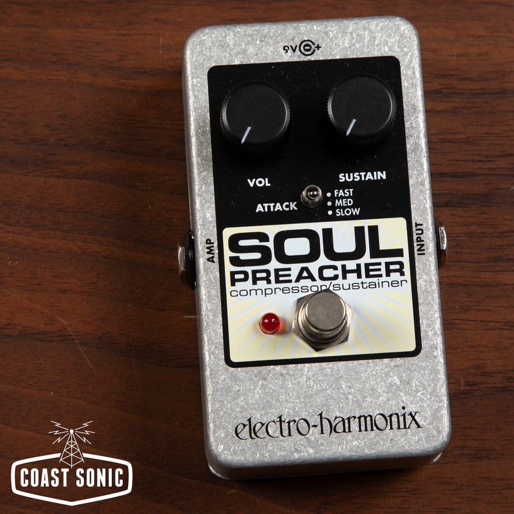compressor sustainer pedal Electro-Harmonix Soul Preacher Compressor/Sustainer Subcat: Sheepskin amplifier and pedal board Choose your Lenses:Pink plus Thermal Chrome (2 lenses) How Psycho Mantis Works