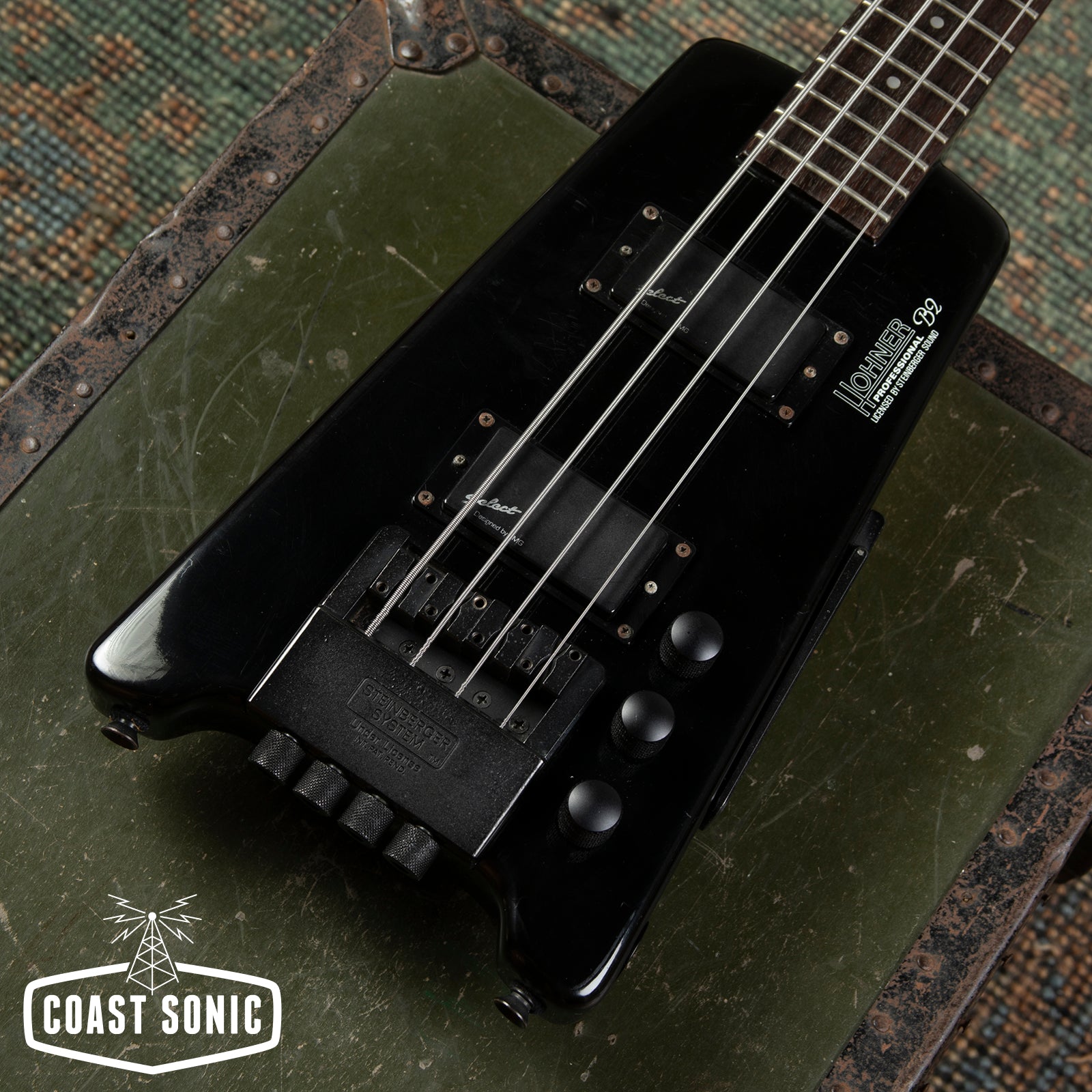 1987 Hohner B2 Professional Headless Bass Passive licensed by Steinber