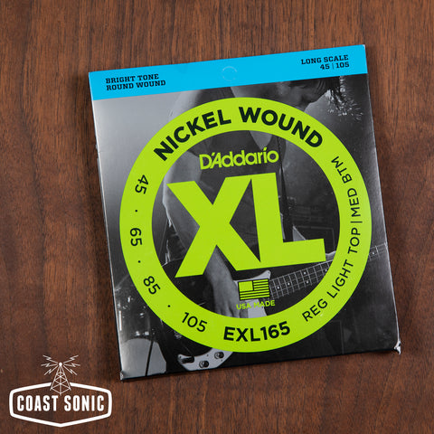 D'Addario EXL 170 Regular Light Top/Medium Bottom Long Scale Bass Strings 45-105