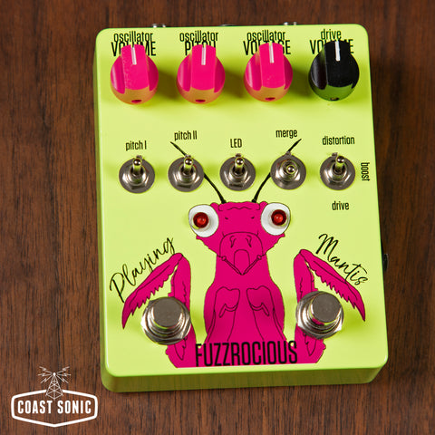 Fuzzrocious Pedals Playing Mantis *Neon Yellow*